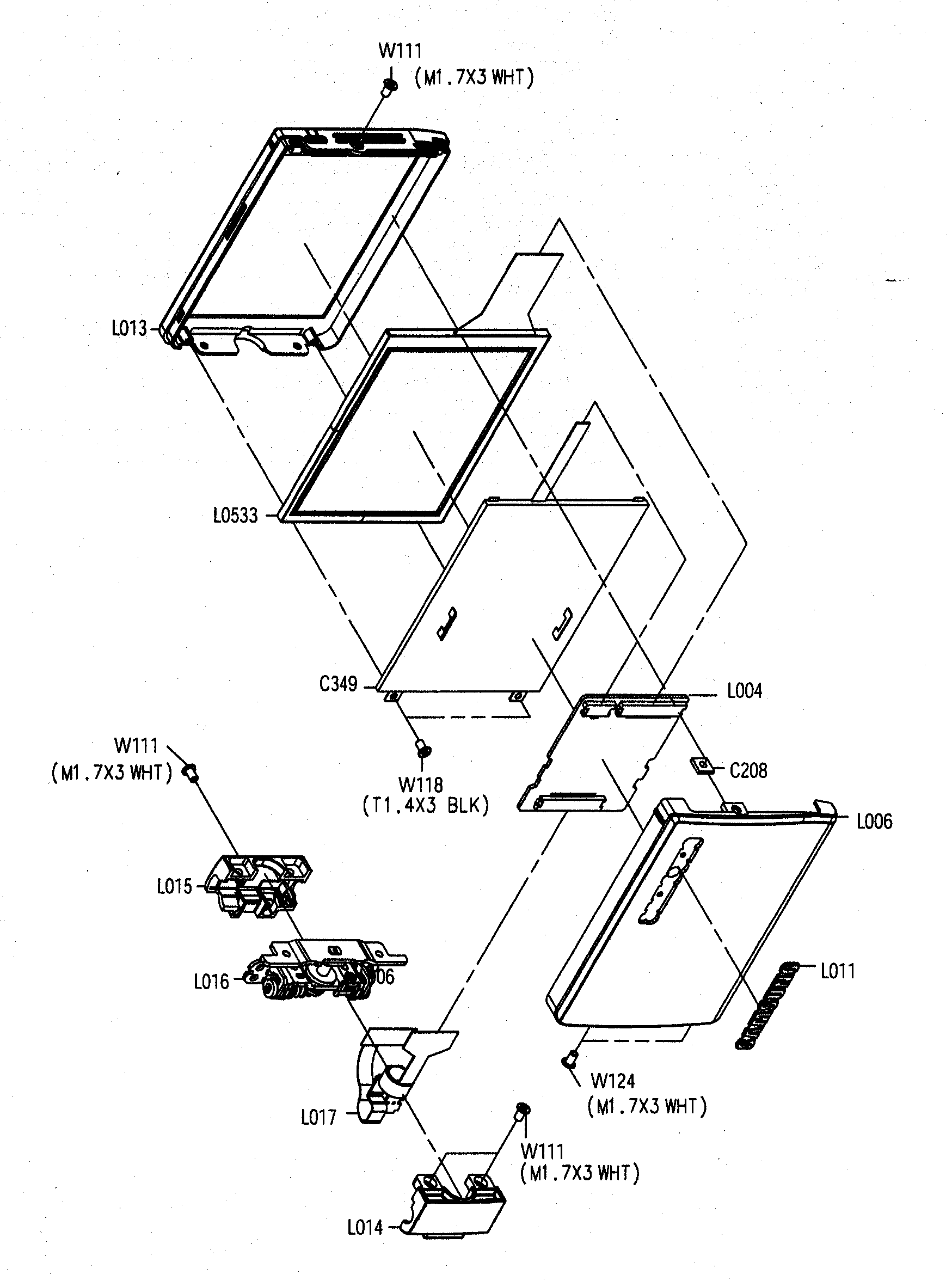 Samsung SC-D455 lcd assy diagram