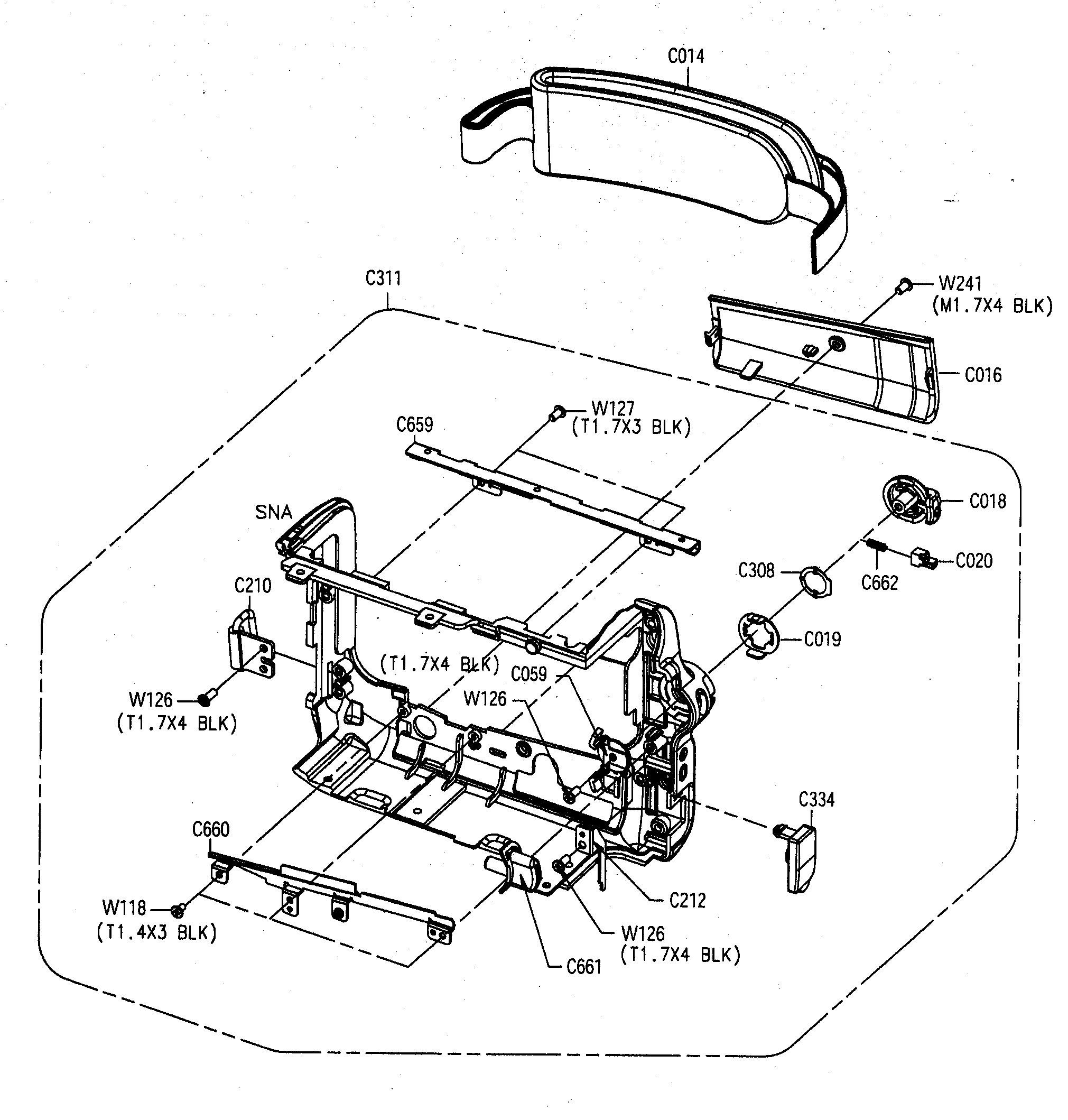 Samsung SC-D455 right cabinet assy diagram