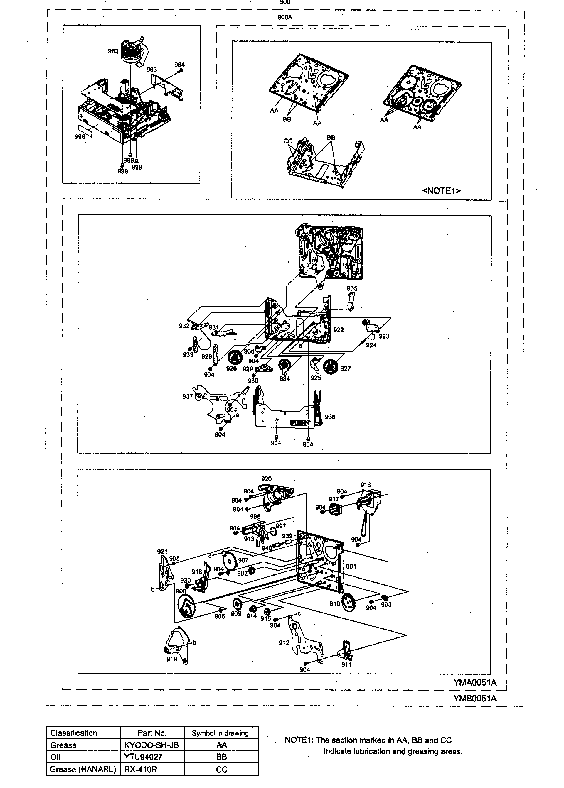 JVC GR-D250US mechanism assy diagram