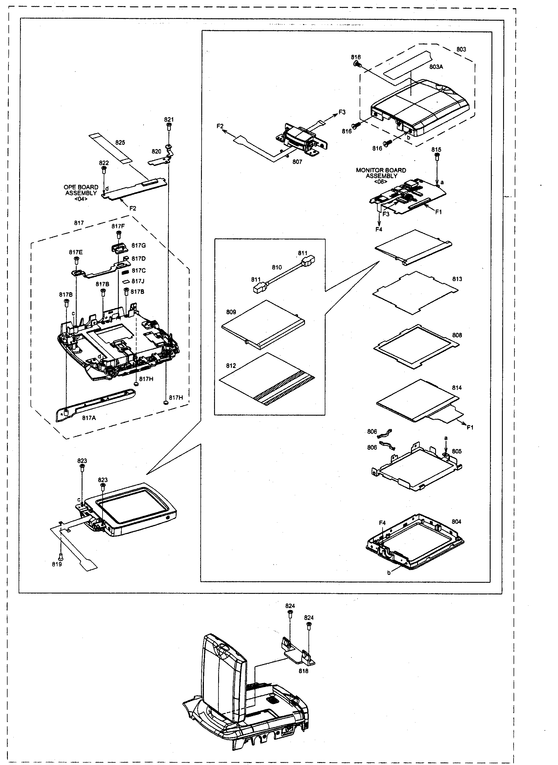 JVC GR-D250US monitor assy diagram