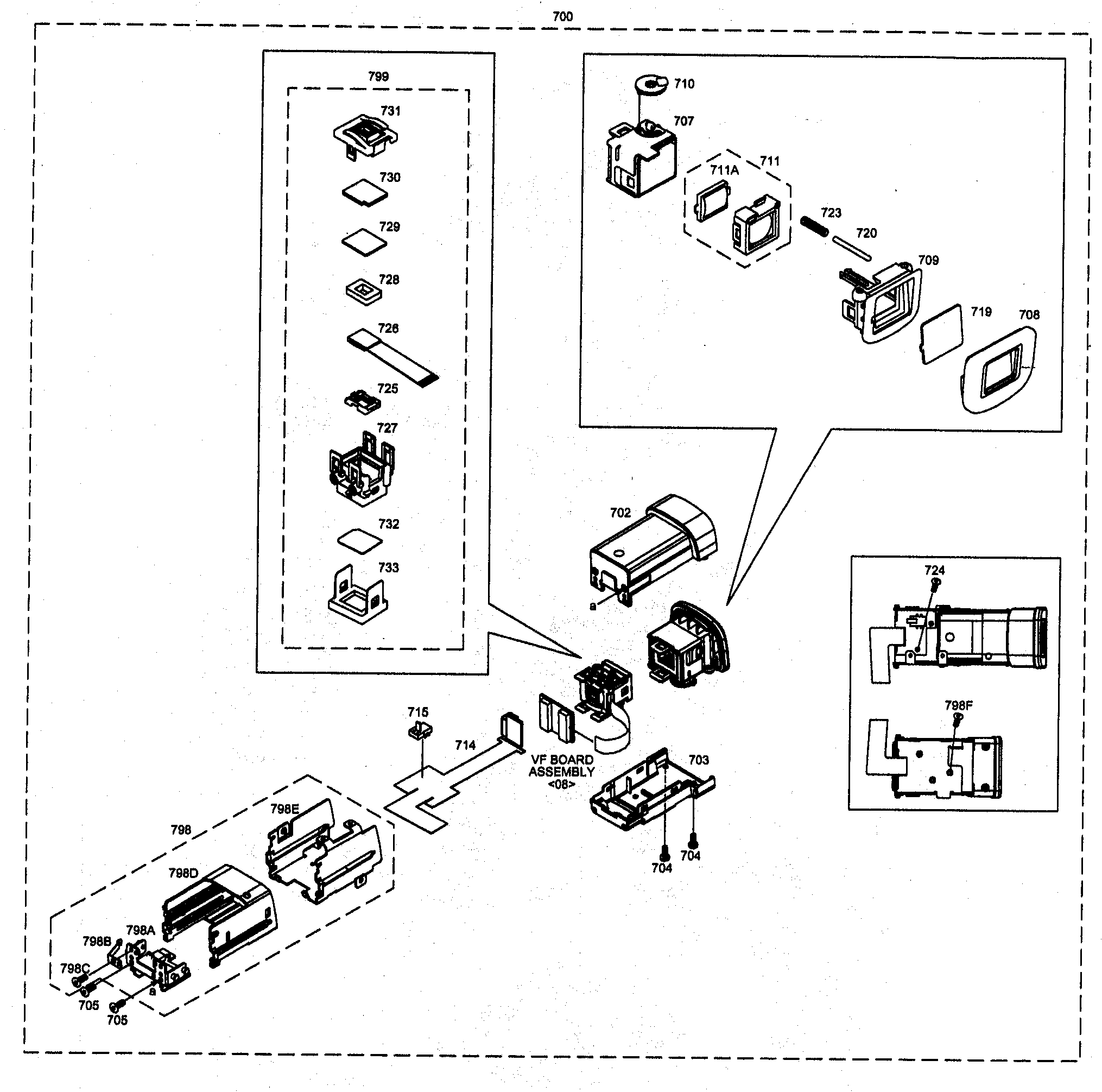 JVC GR-D250US vf assy diagram