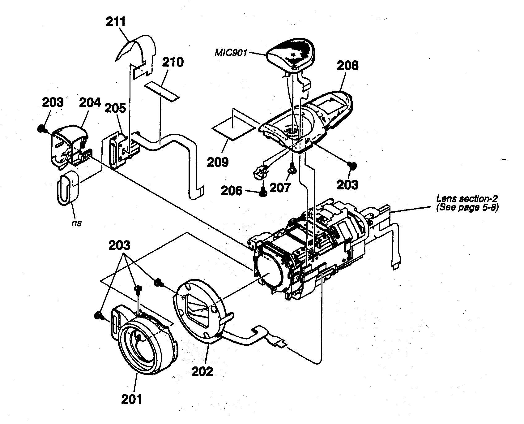Sony DCR-DVD403 lens parts 1 diagram