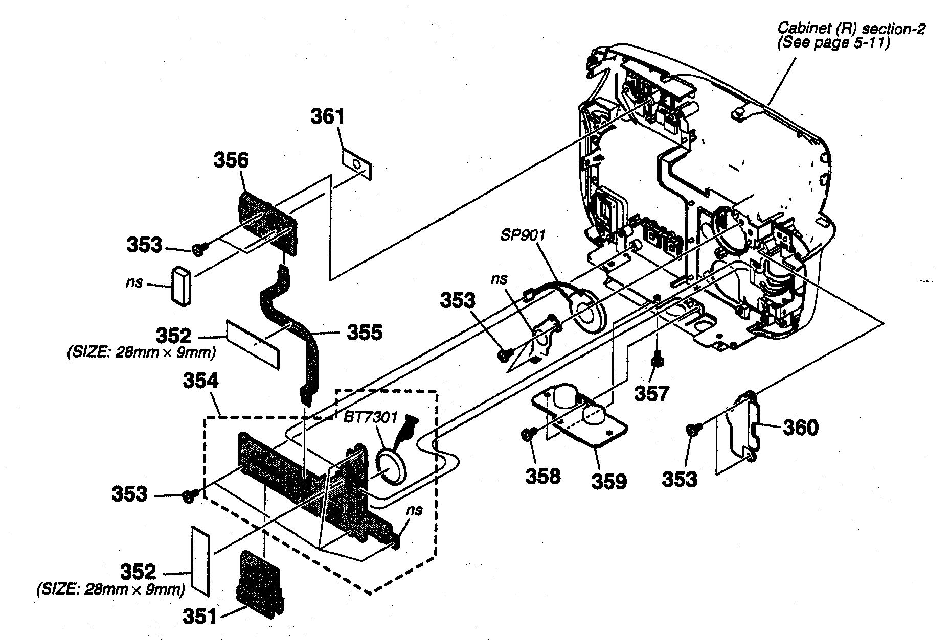 Sony DCR-DVD403 cabinet parts r 4 diagram