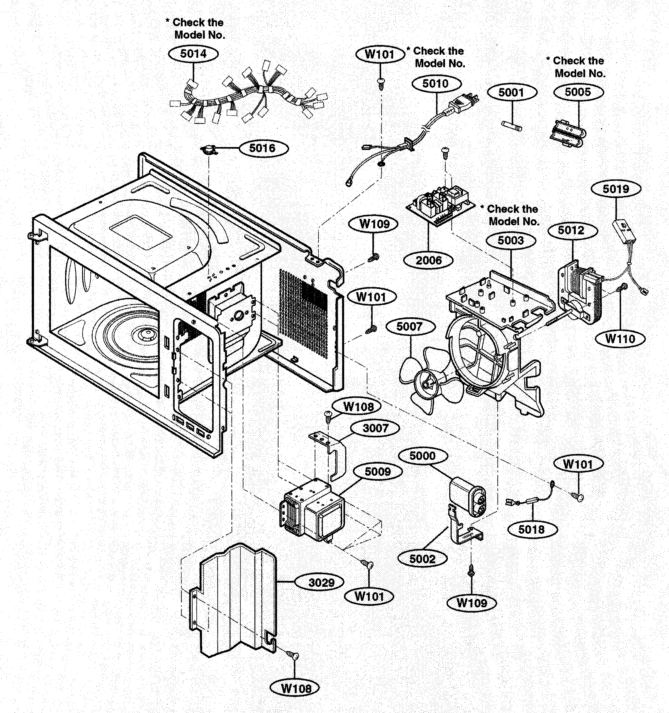 Kenmore 72163993303 interior parts diagram