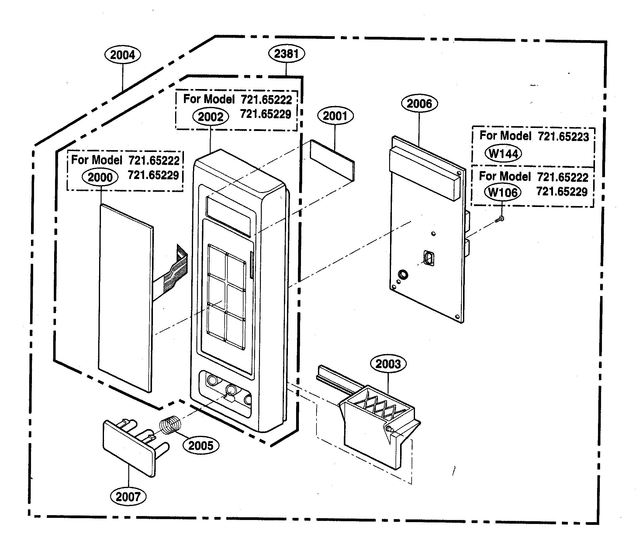 Kenmore 72165223401 controller diagram