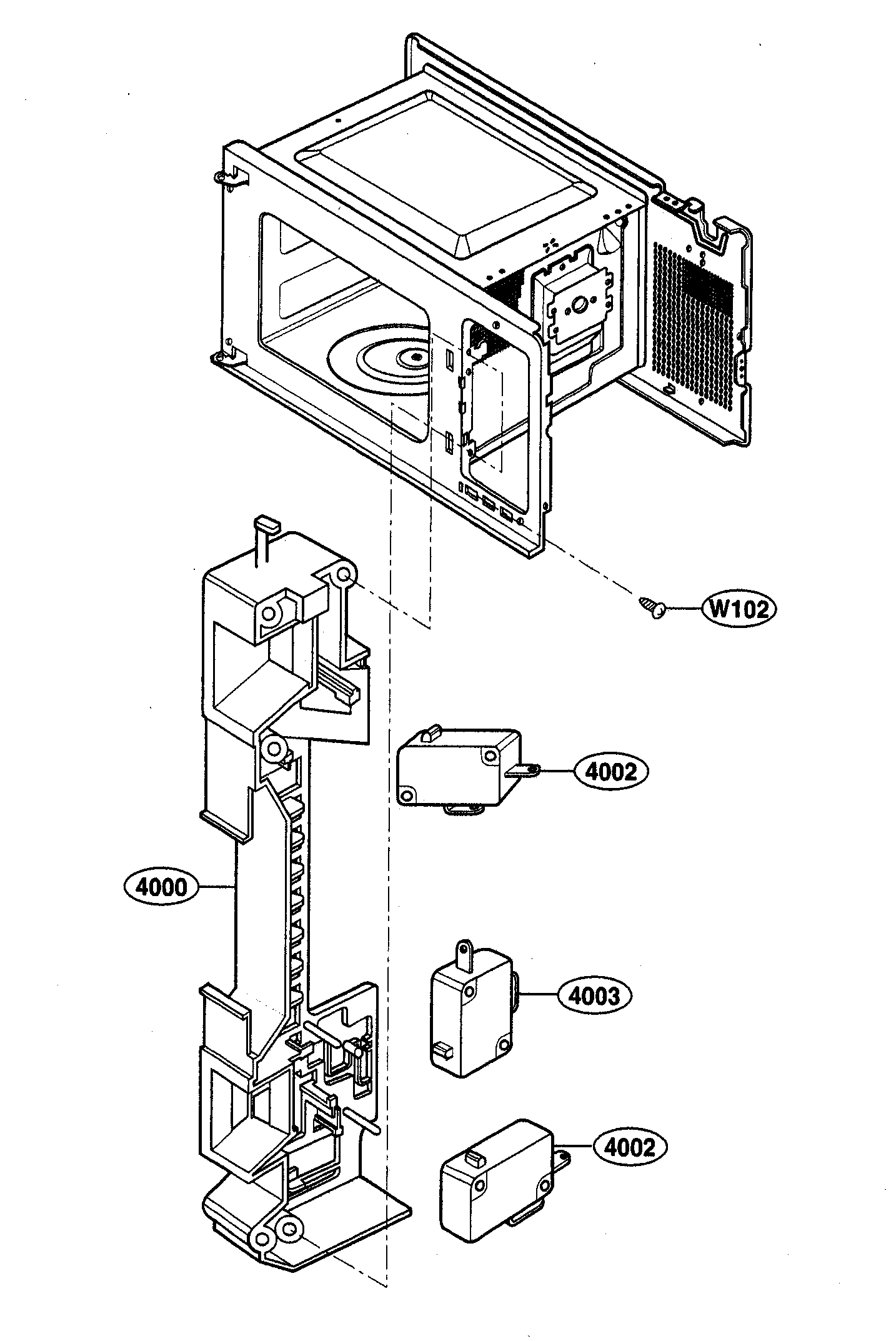Kenmore 72165223401 latch board diagram