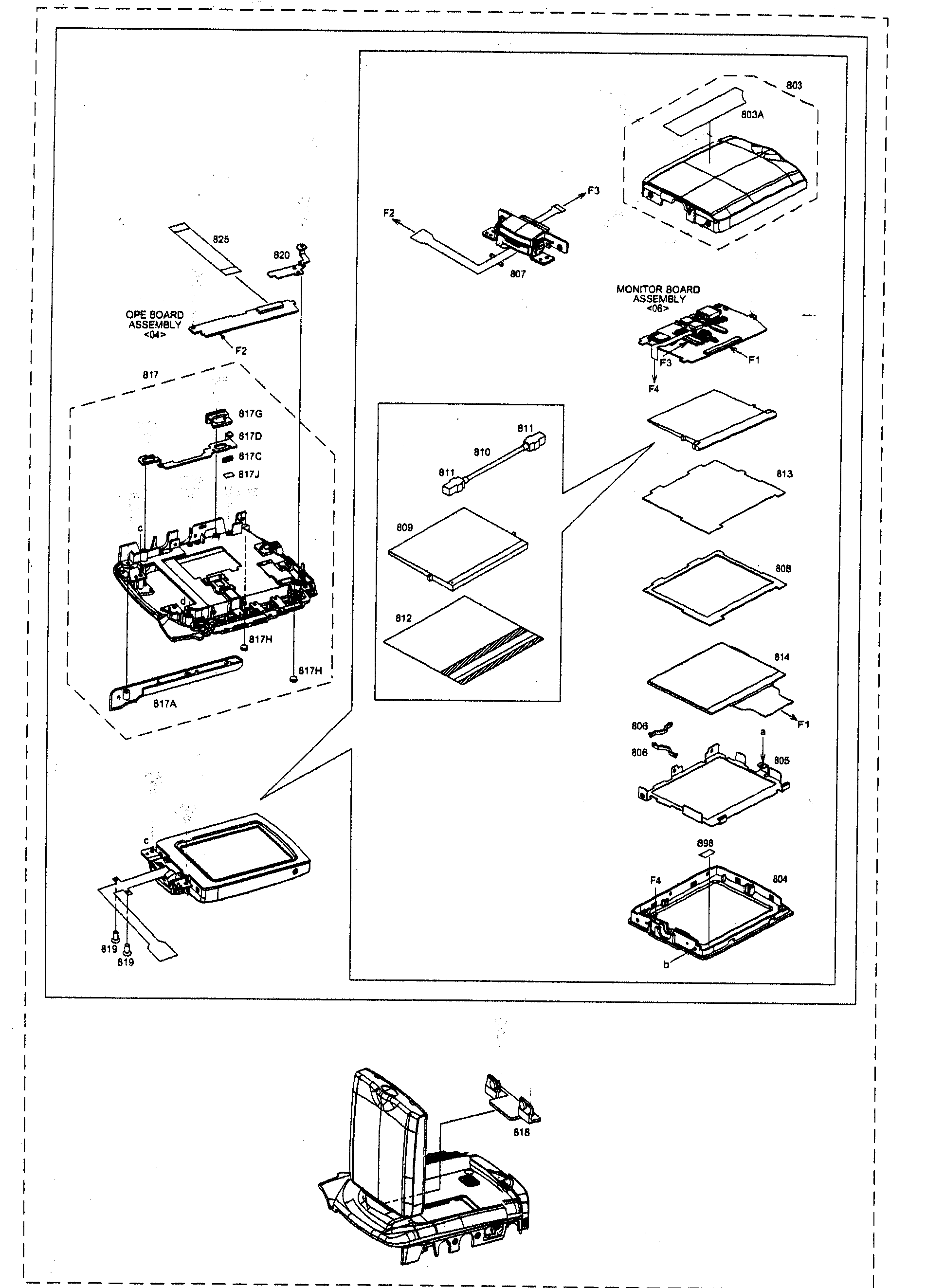 JVC GR-D290US monitor assy diagram