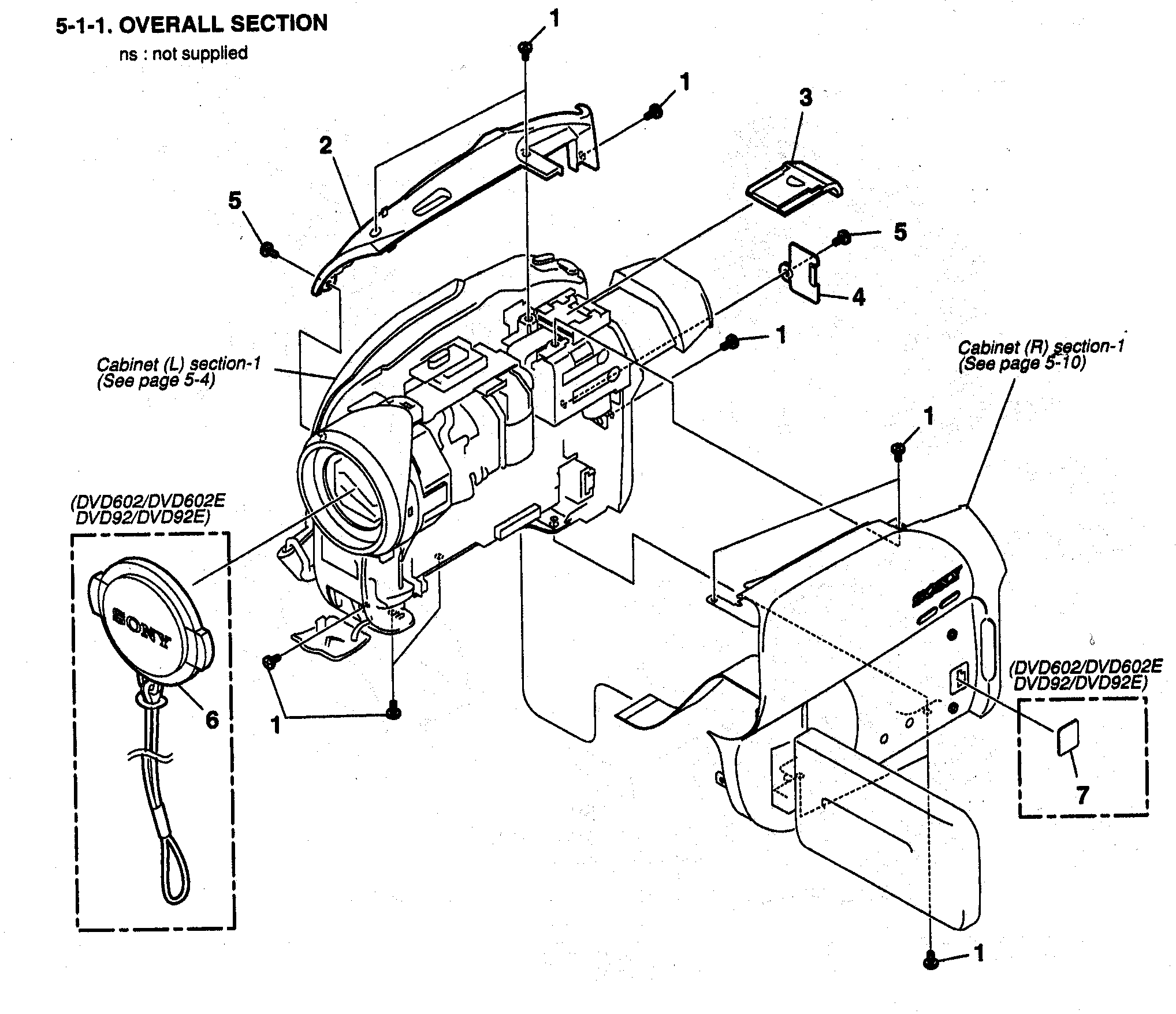 Sony DCR-DVD103 cabinet parts diagram