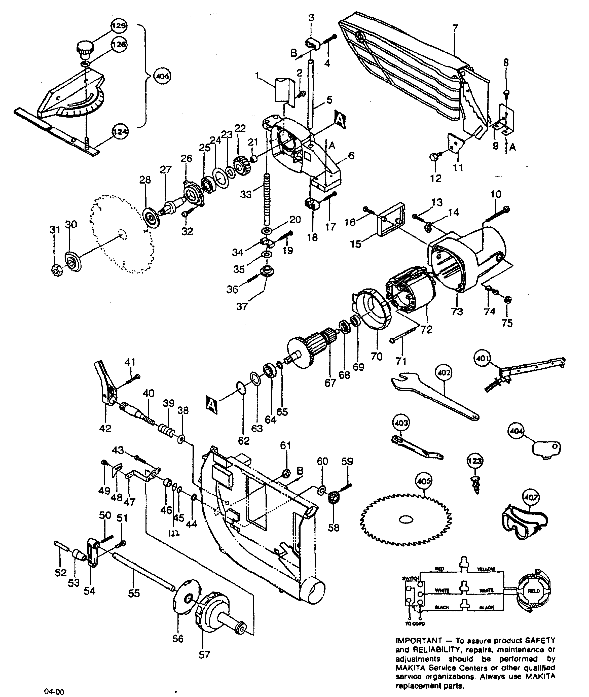 Makita 2703X1 saw diagram