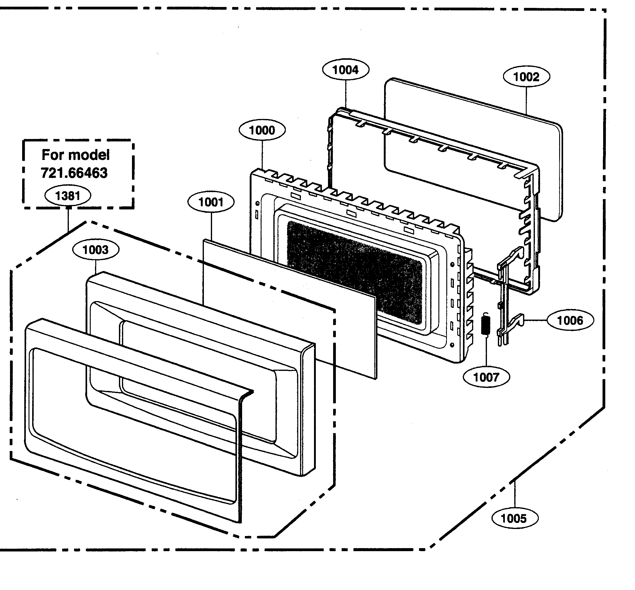 Kenmore 72166464500 door parts diagram