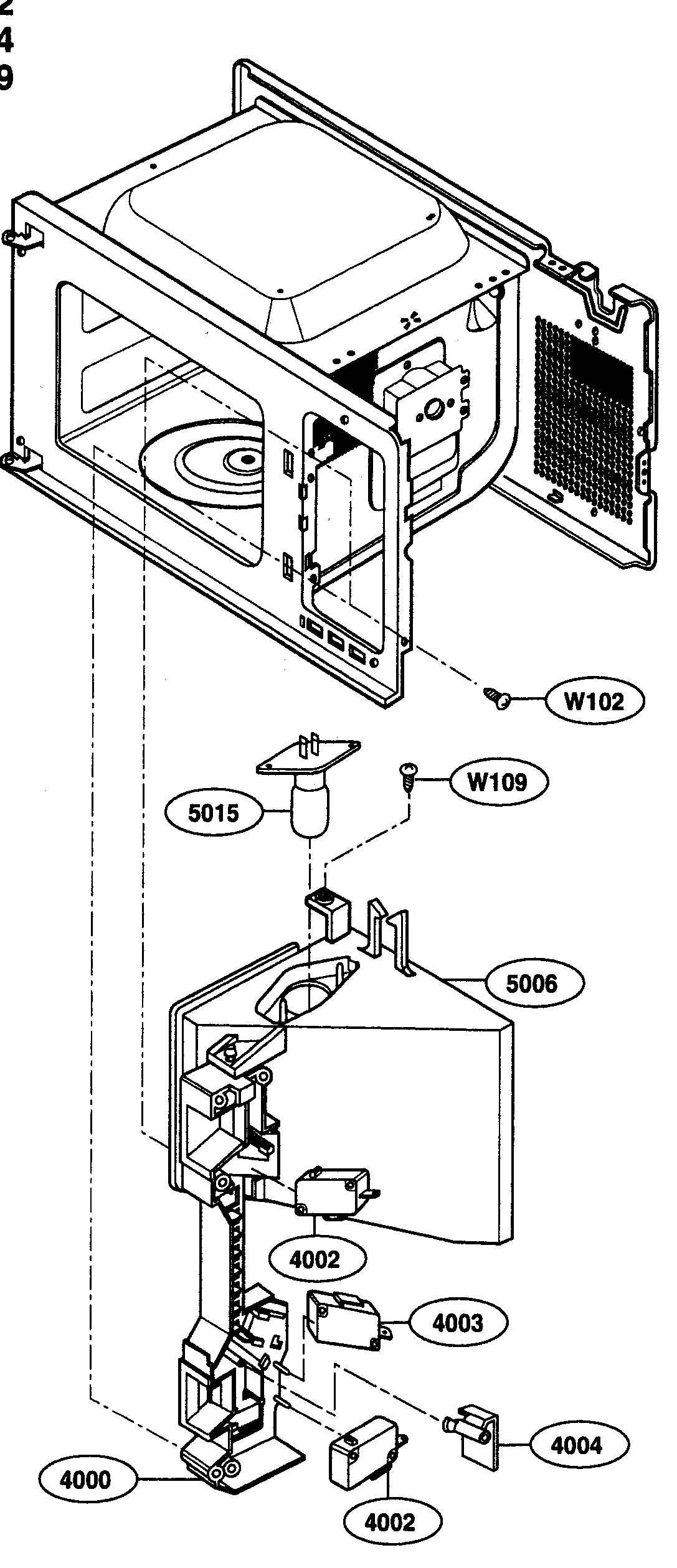 Kenmore 72166464500 latch board parts diagram