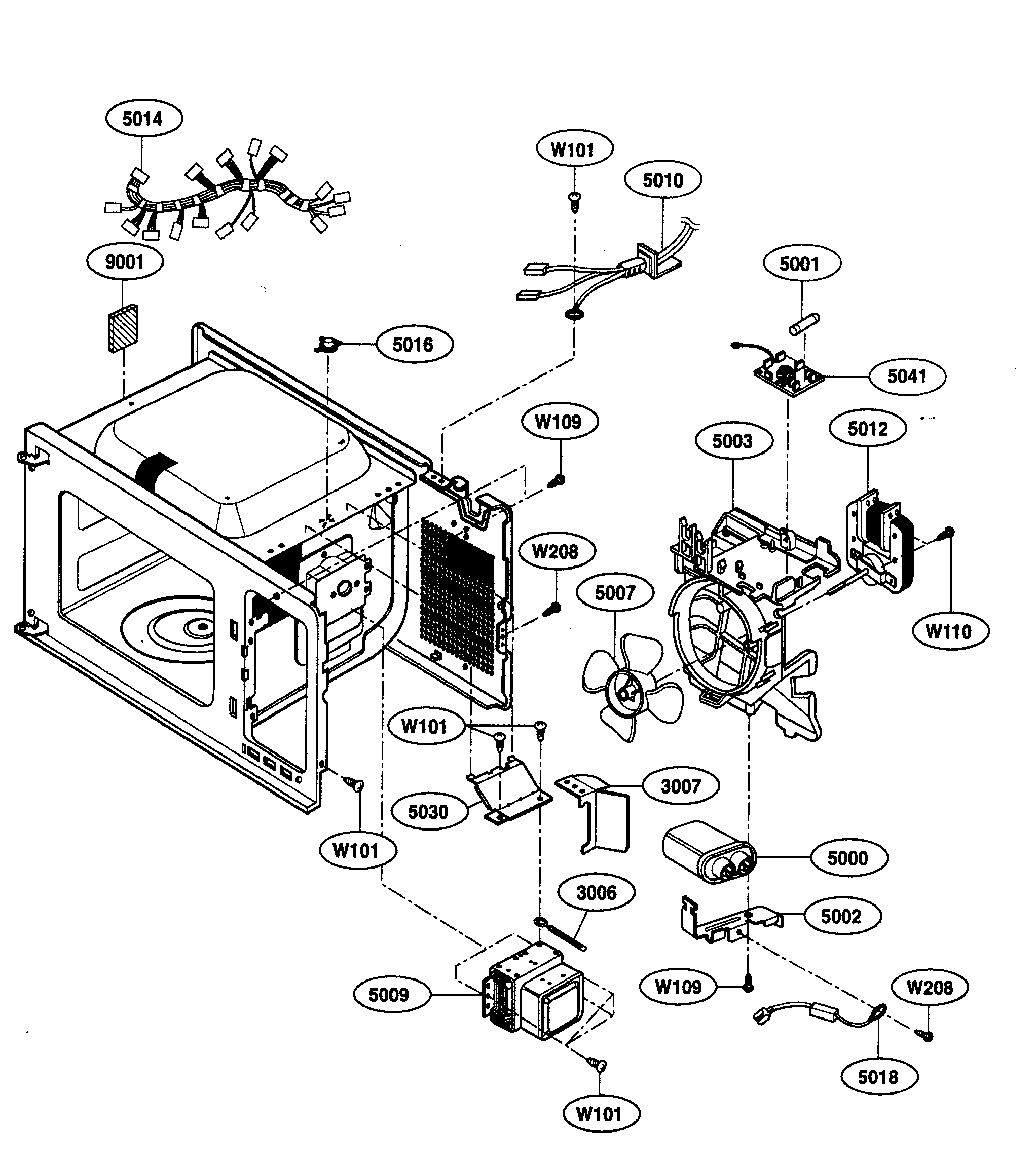 Kenmore 72166464500 interior parts diagram