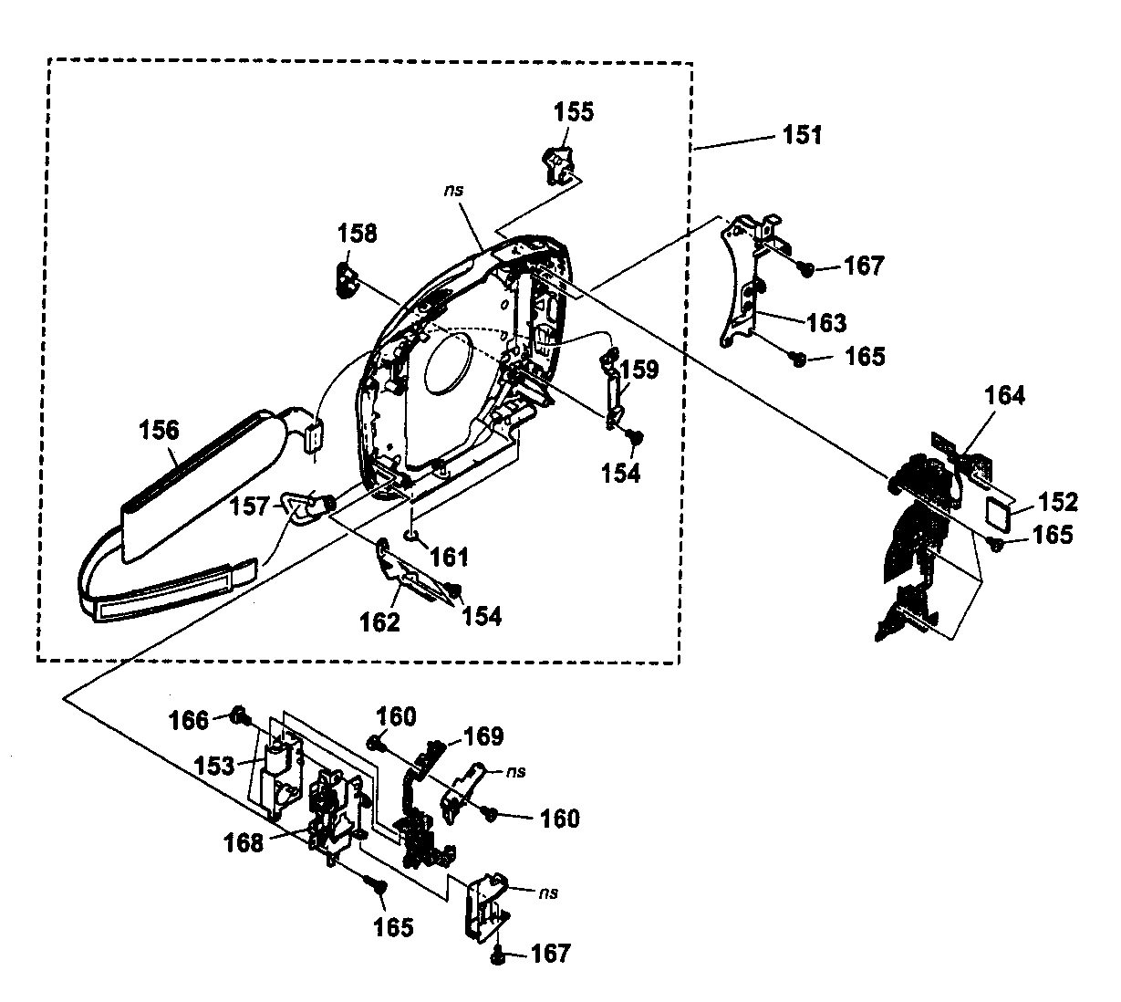 Sony DCR-DVD203 cabinet left diagram
