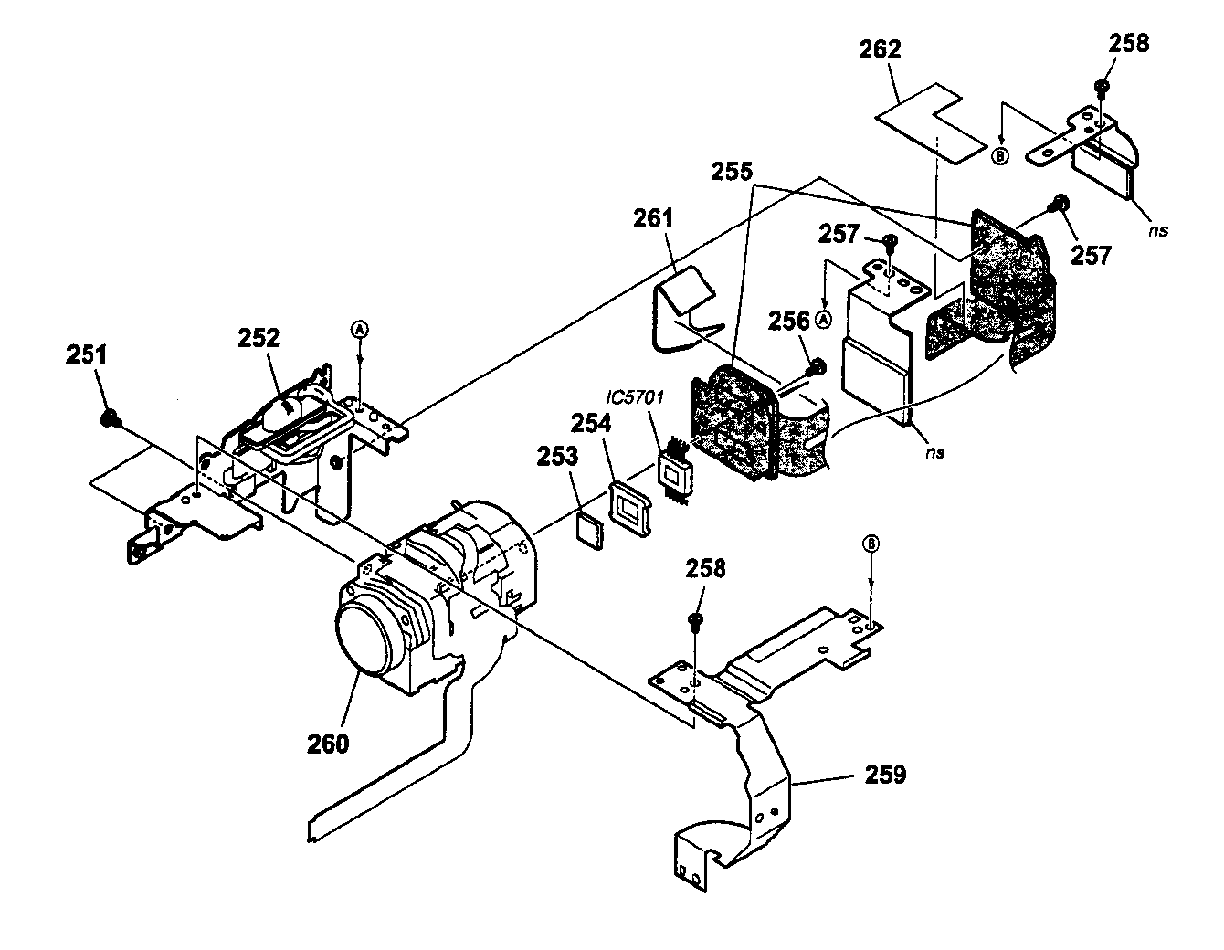 Sony DCR-DVD203 lens section diagram