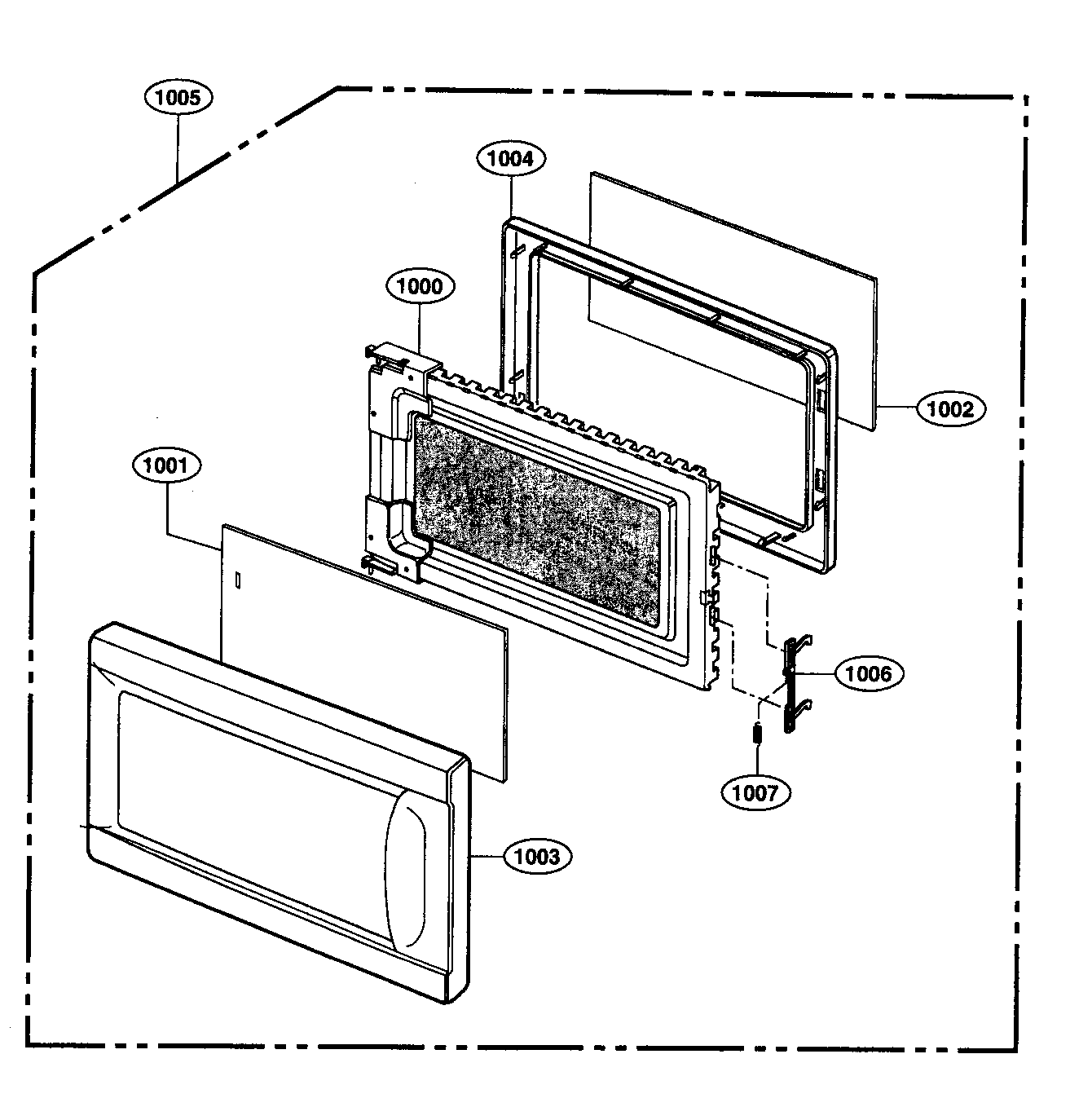 Kenmore 72166109500 door parts diagram