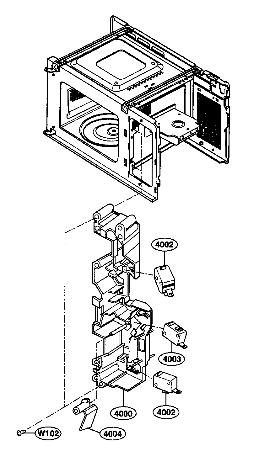 Kenmore 72166109500 latch board diagram