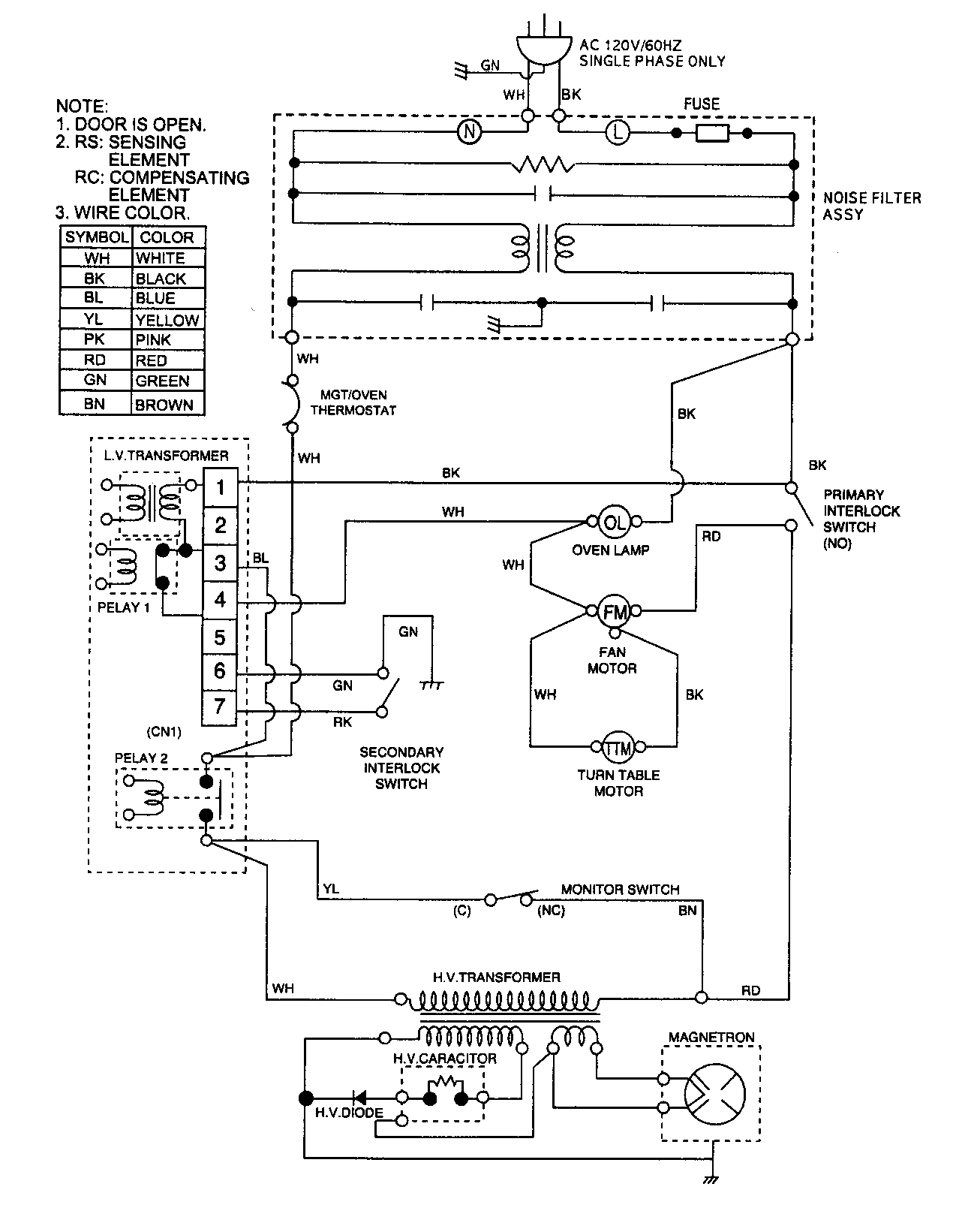 Kenmore 72166109500 wiring diagram