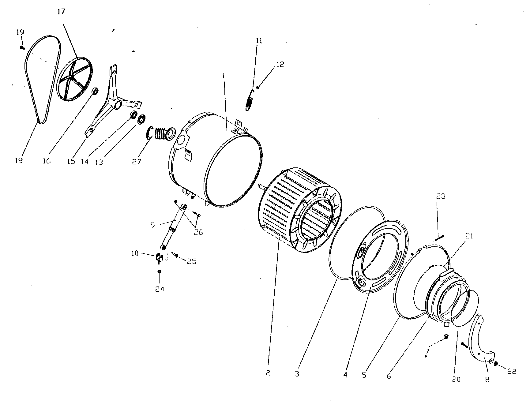 Majestic MJ9200D tub/drum asy diagram