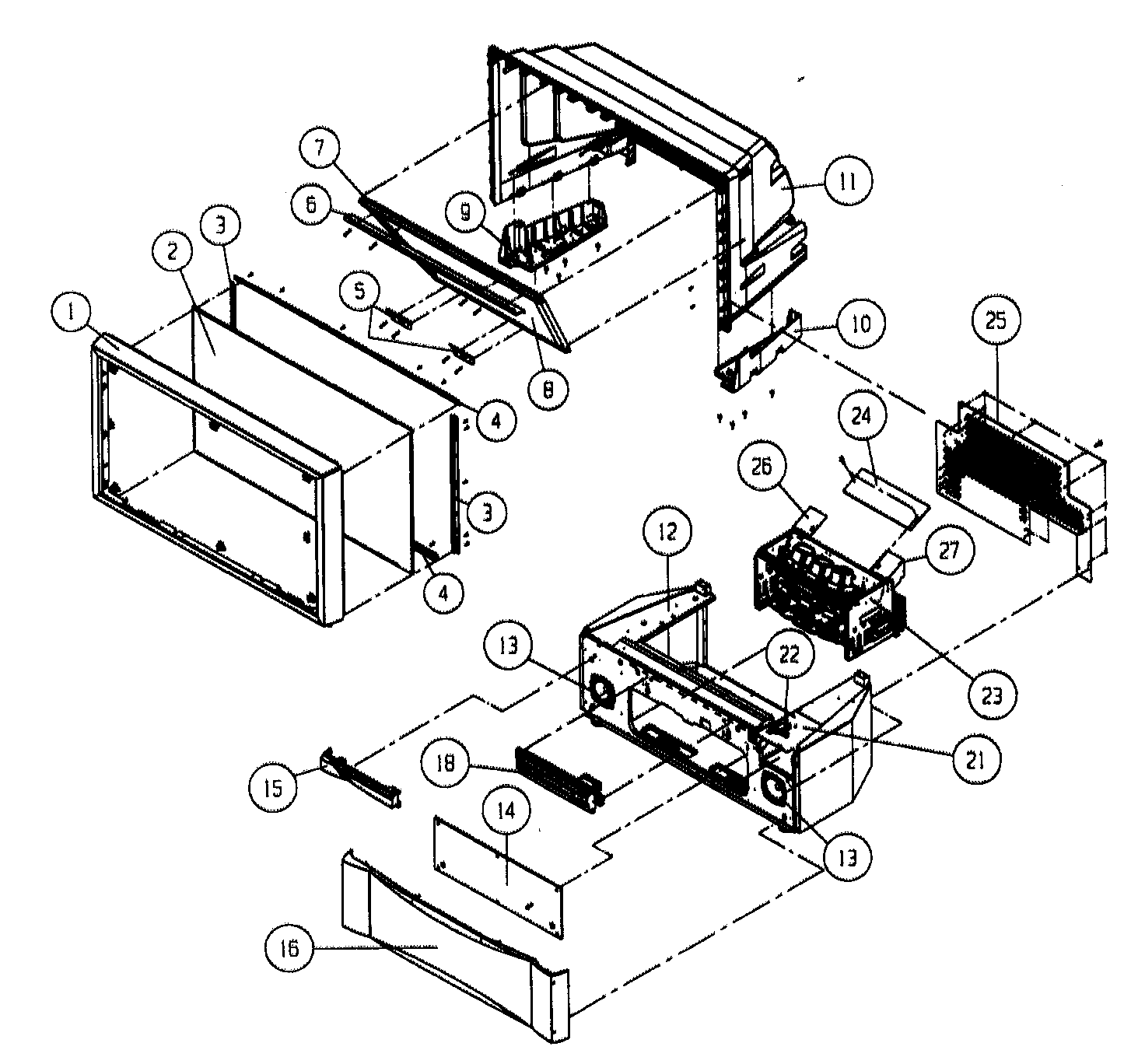 Hitachi 46F510 cabinet parts diagram