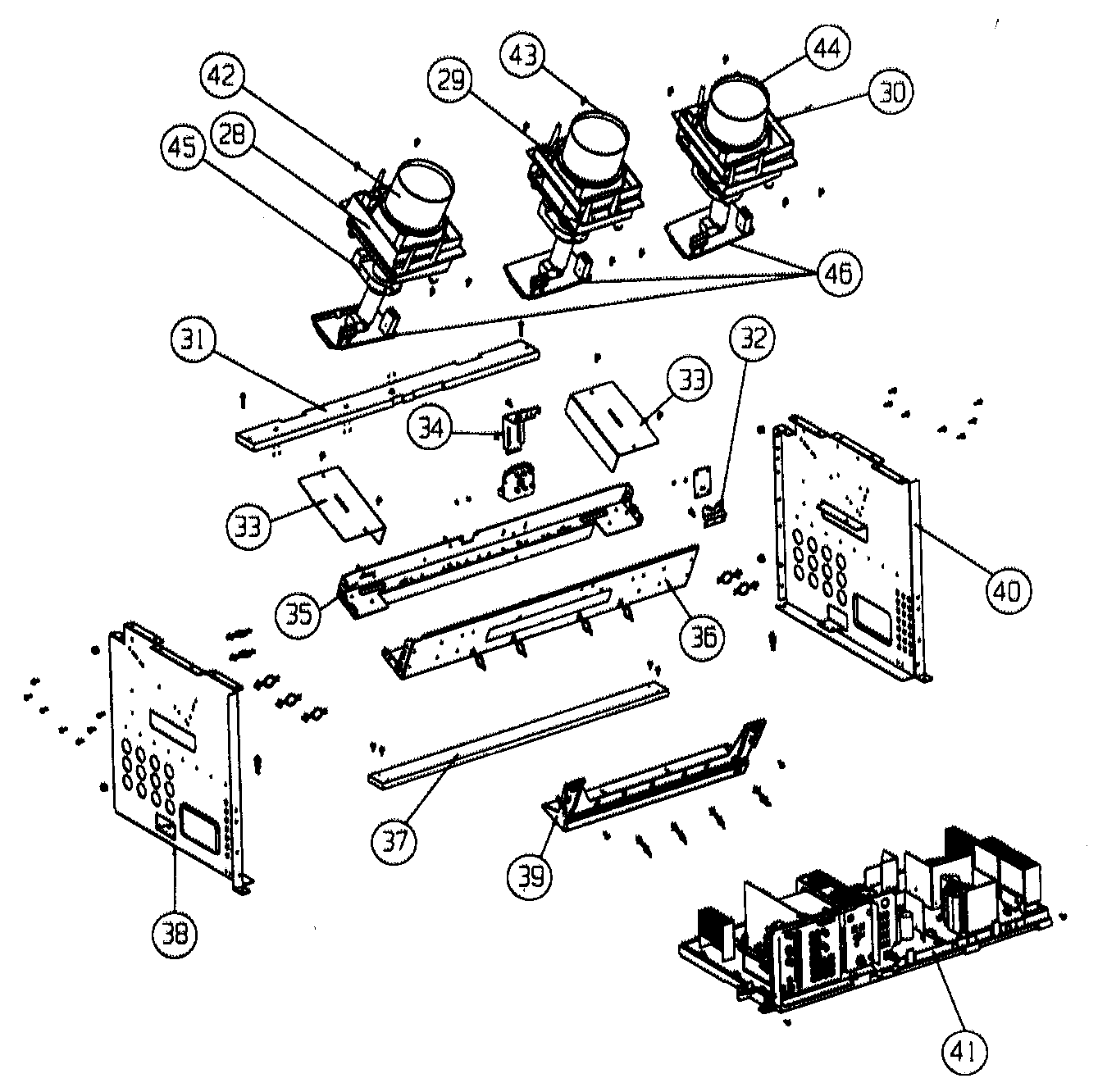 Hitachi 46F510 crt assy diagram