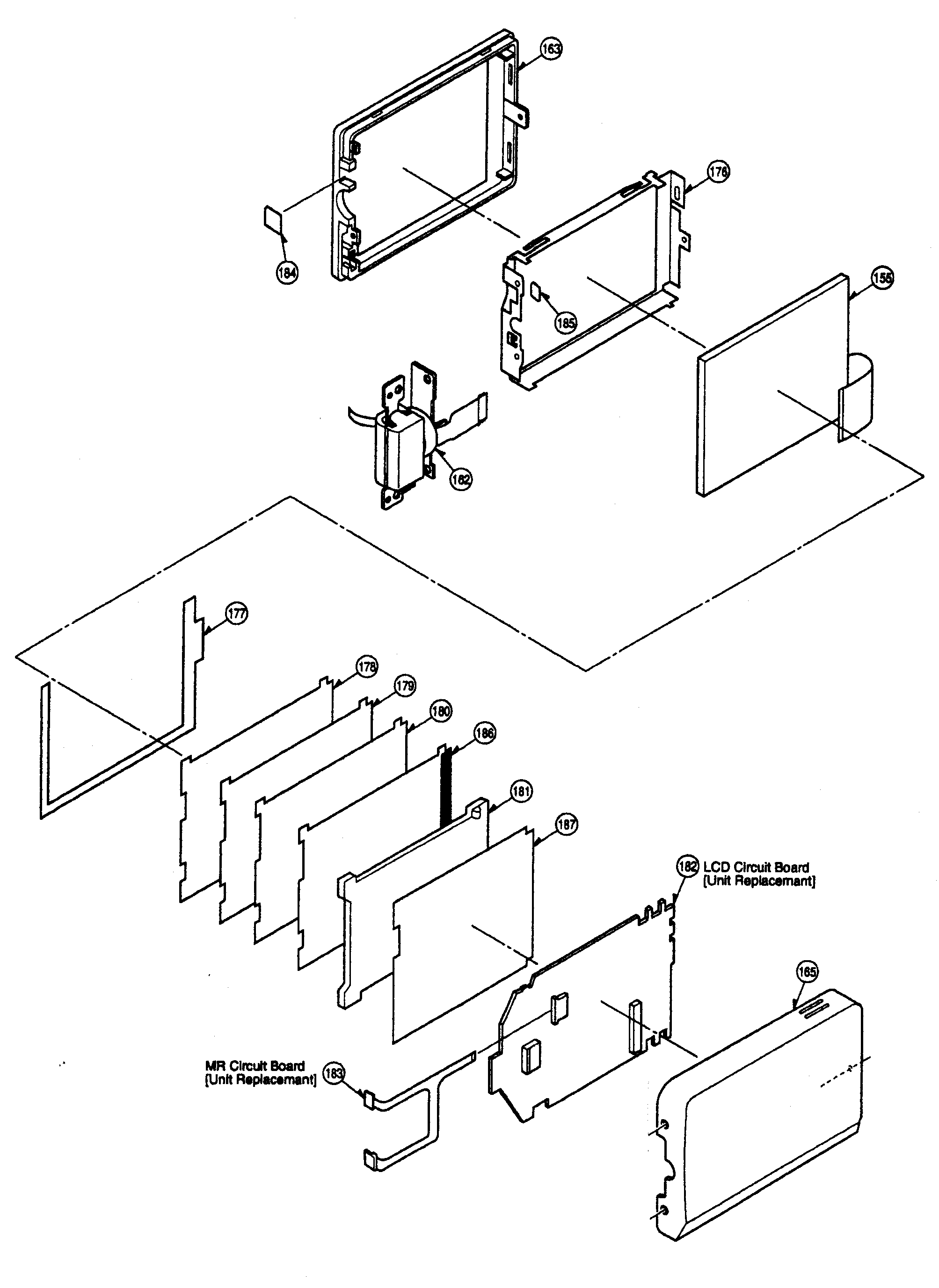 Panasonic VDR-M55PP lcd assy diagram