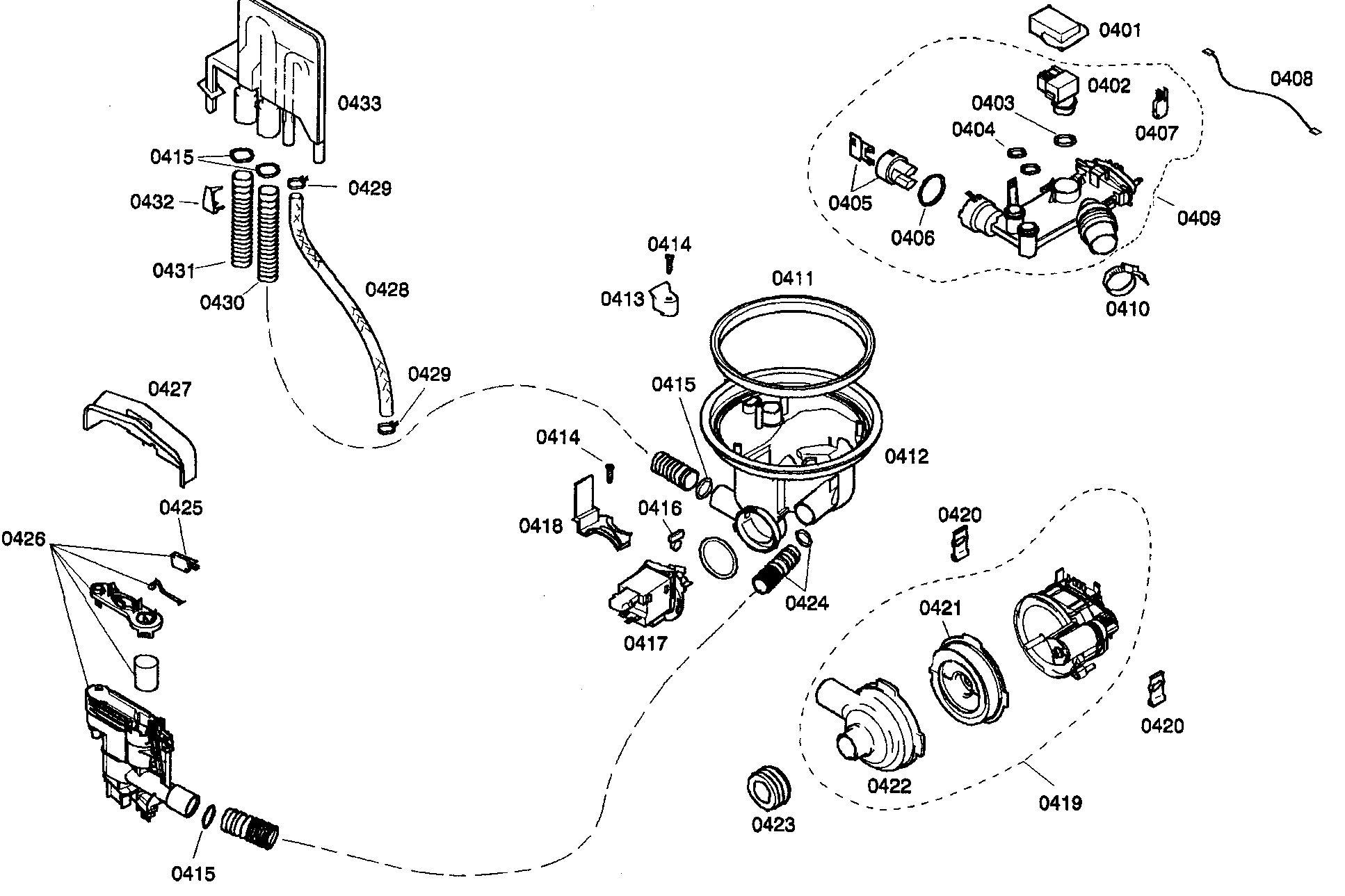 Bosch SHE44C05UC/22 pump assy diagram