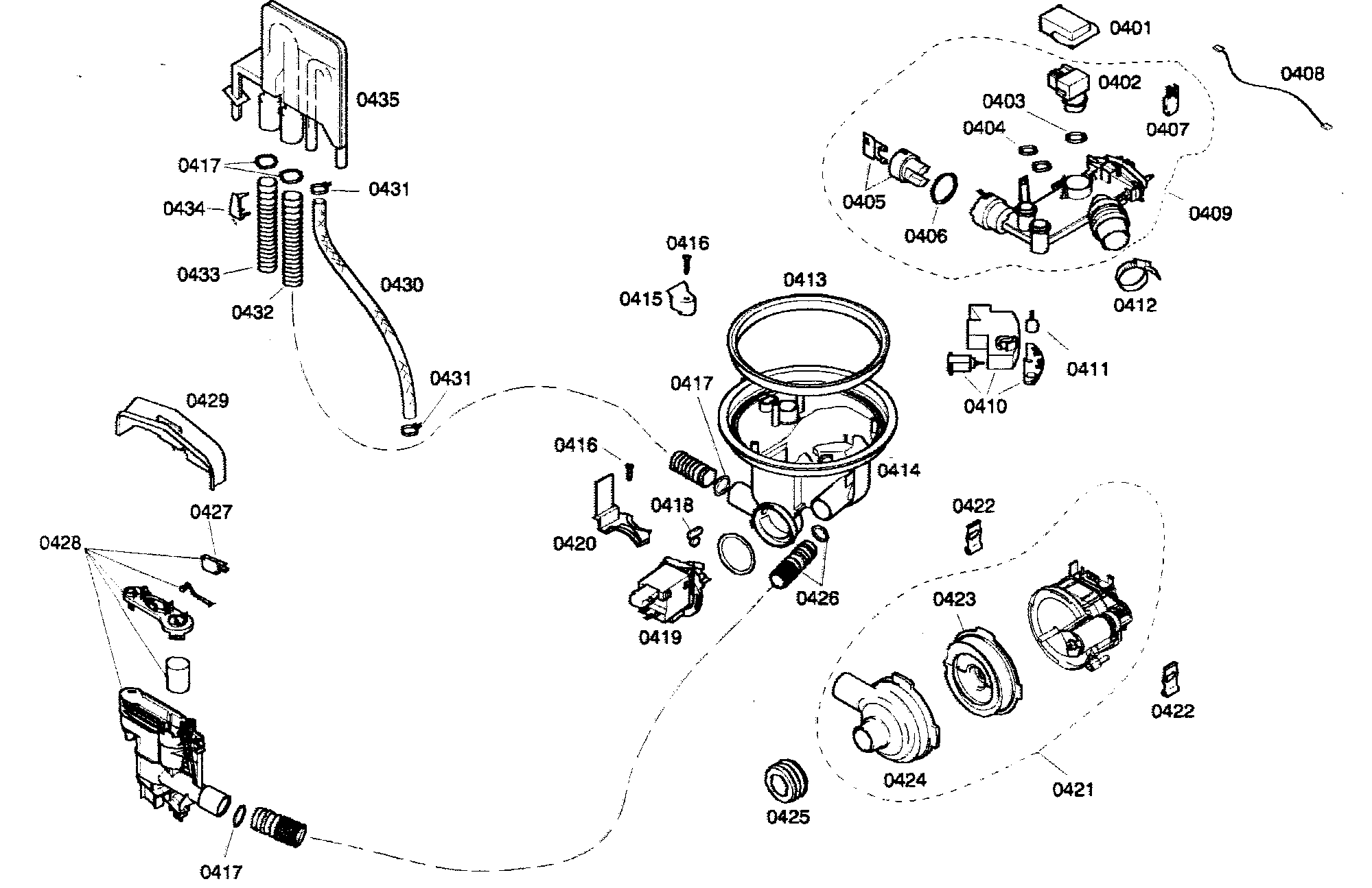 Bosch SHX46A05UC/21 pump assy diagram