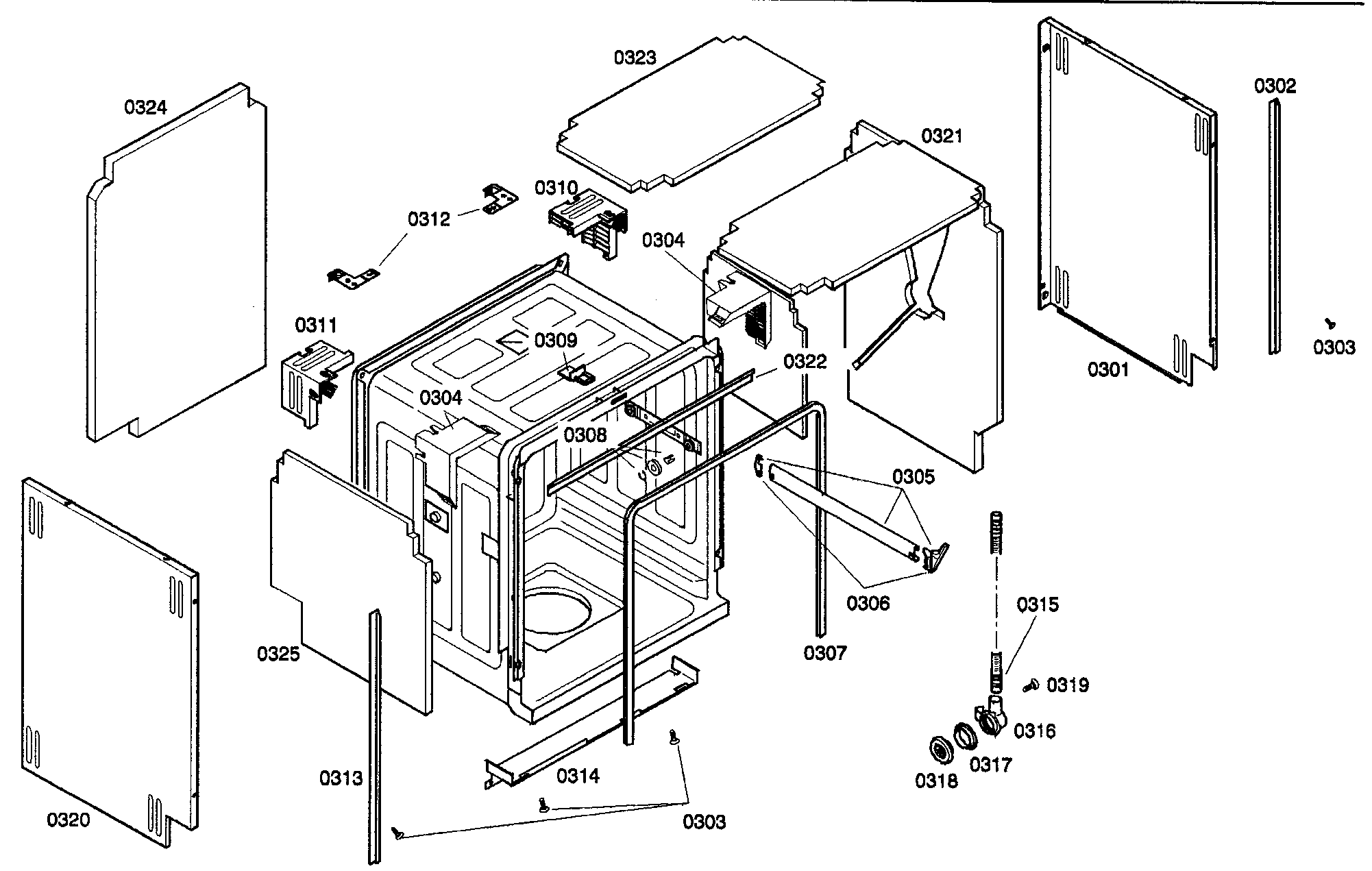 Bosch SHV99A13UC/19 cabinet parts diagram