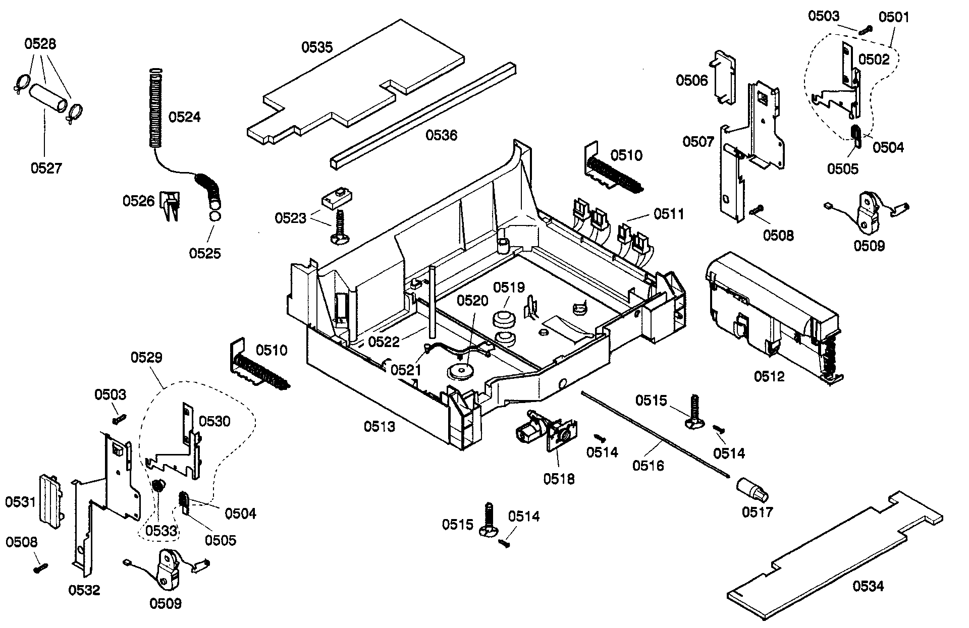 Bosch SHV99A13UC/19 base 1 assy diagram