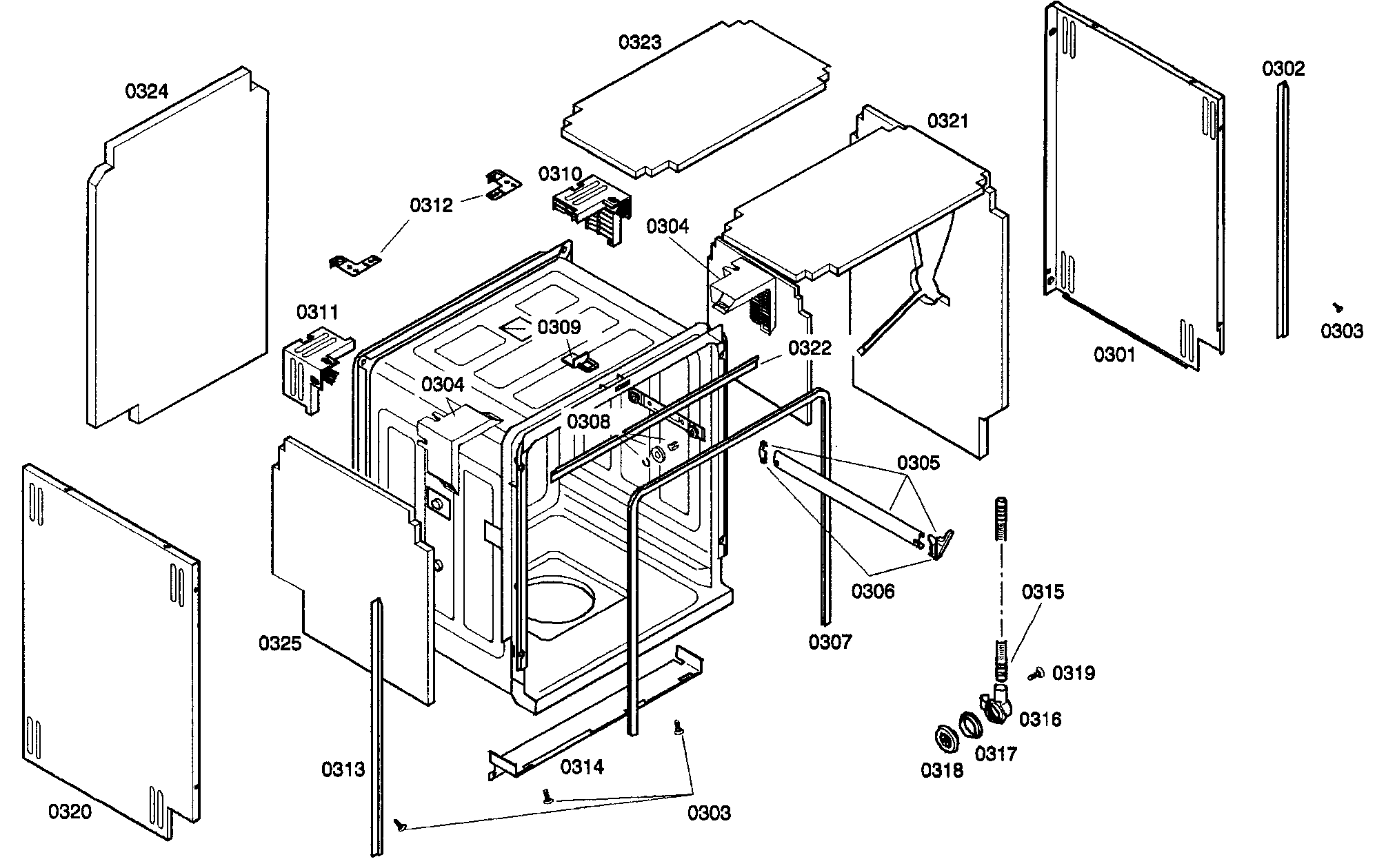 Bosch SHX99A15UC/19 cabinet parts diagram