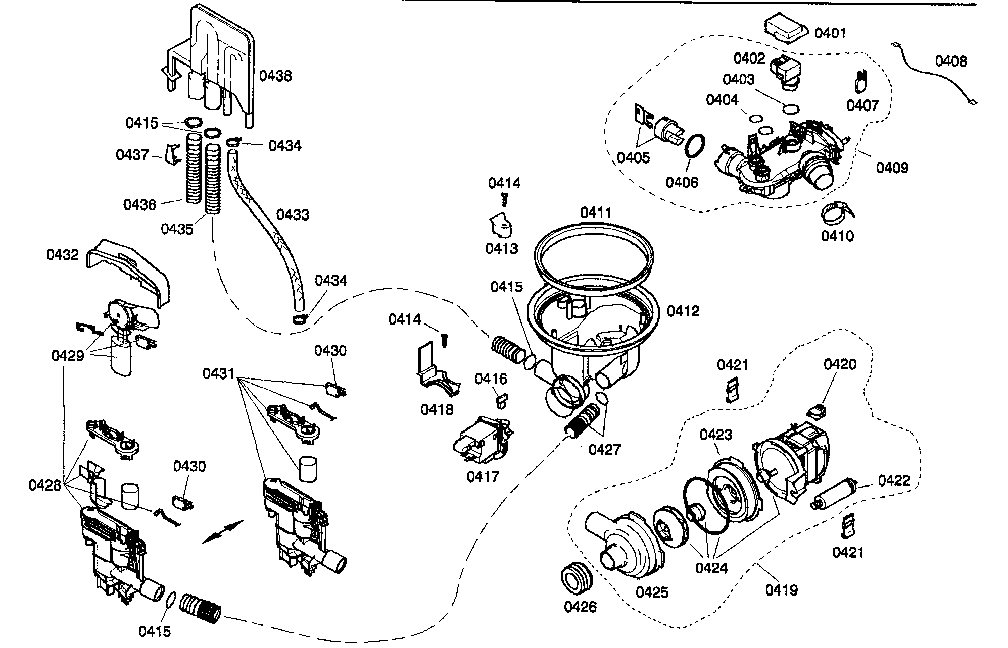 Bosch SHX99A15UC/19 pump assy diagram