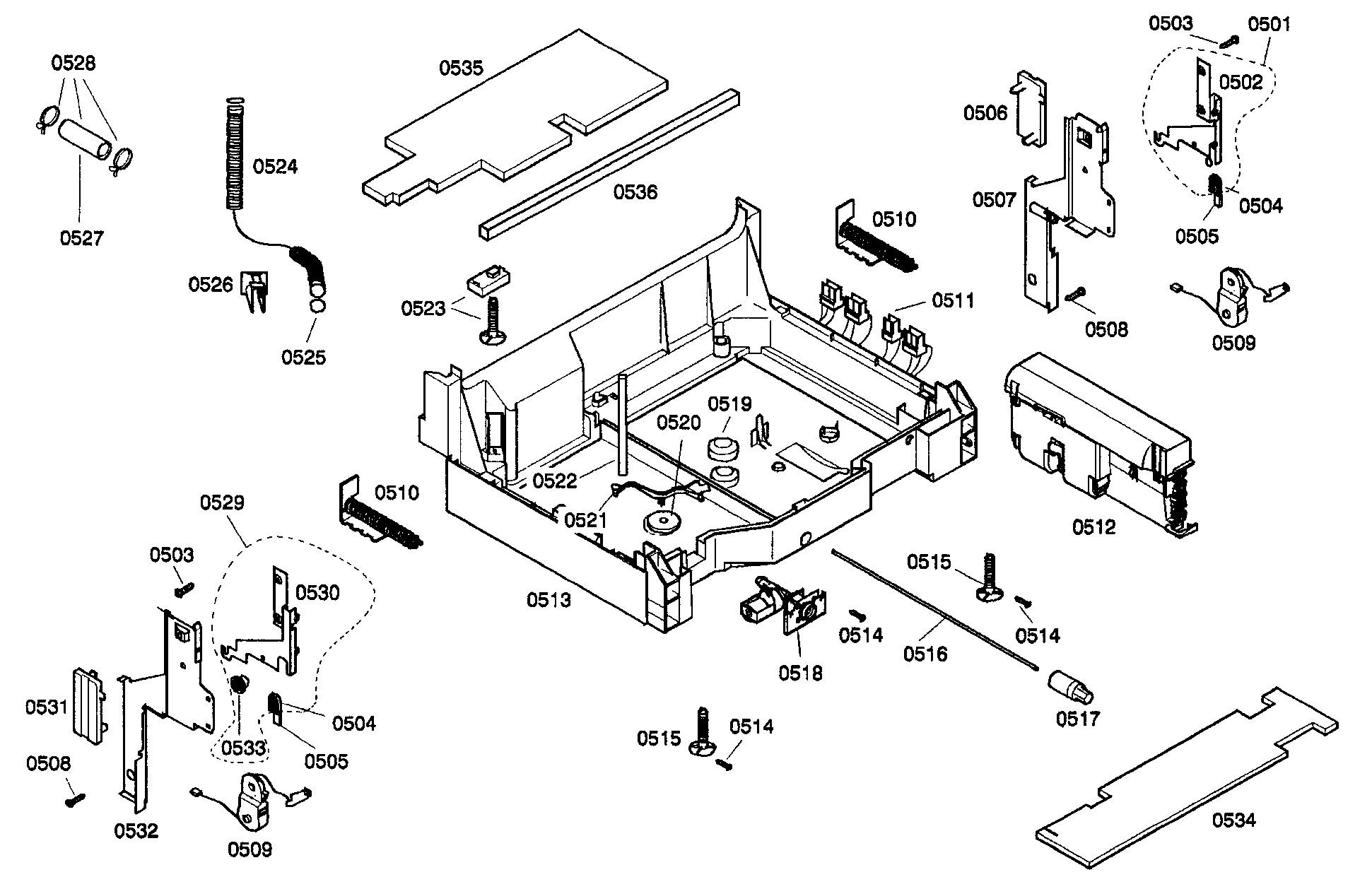 Bosch SHX99A15UC/19 base 1 assy diagram