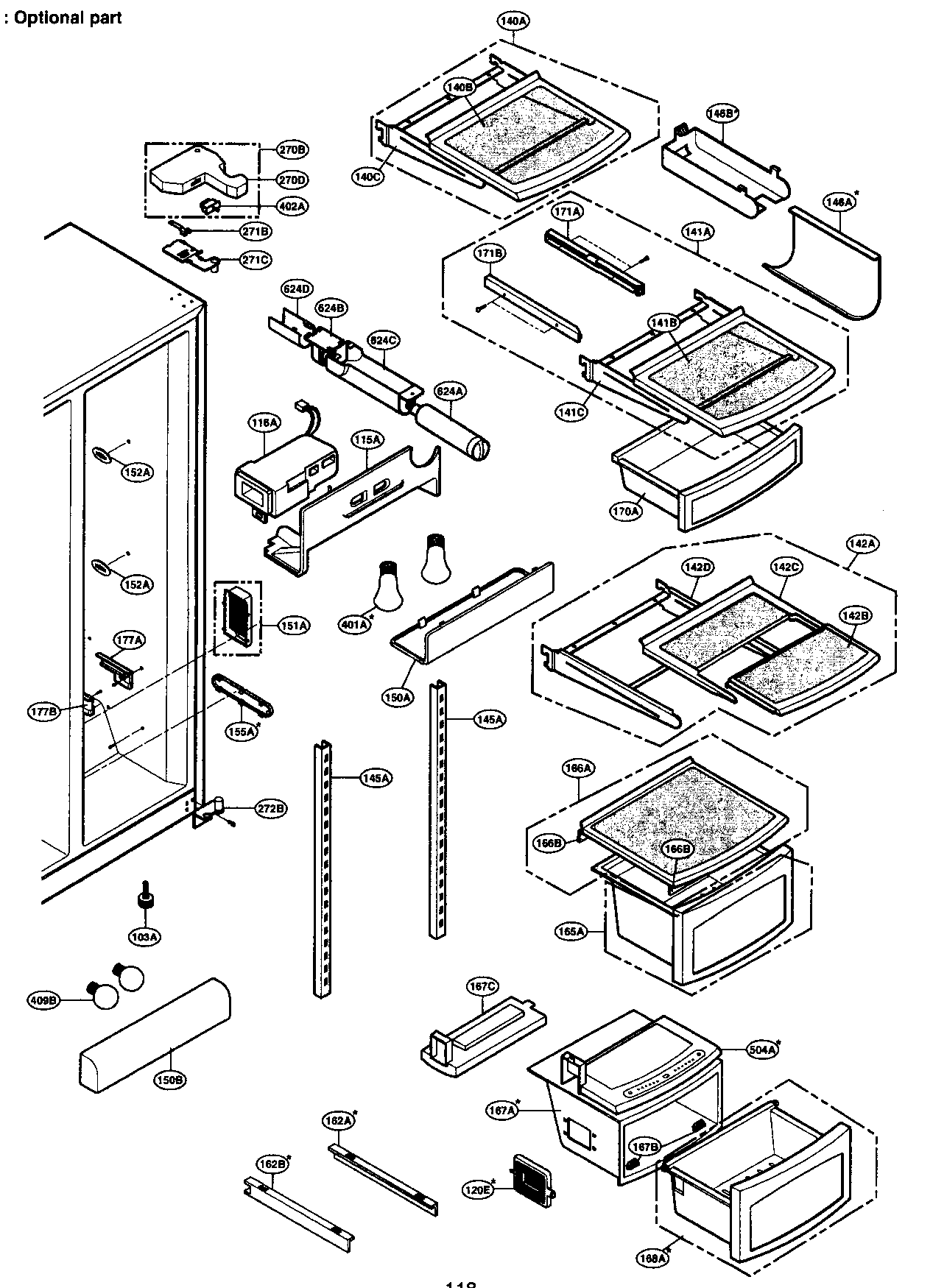 LG LRSC26944SW refrigerator parts diagram