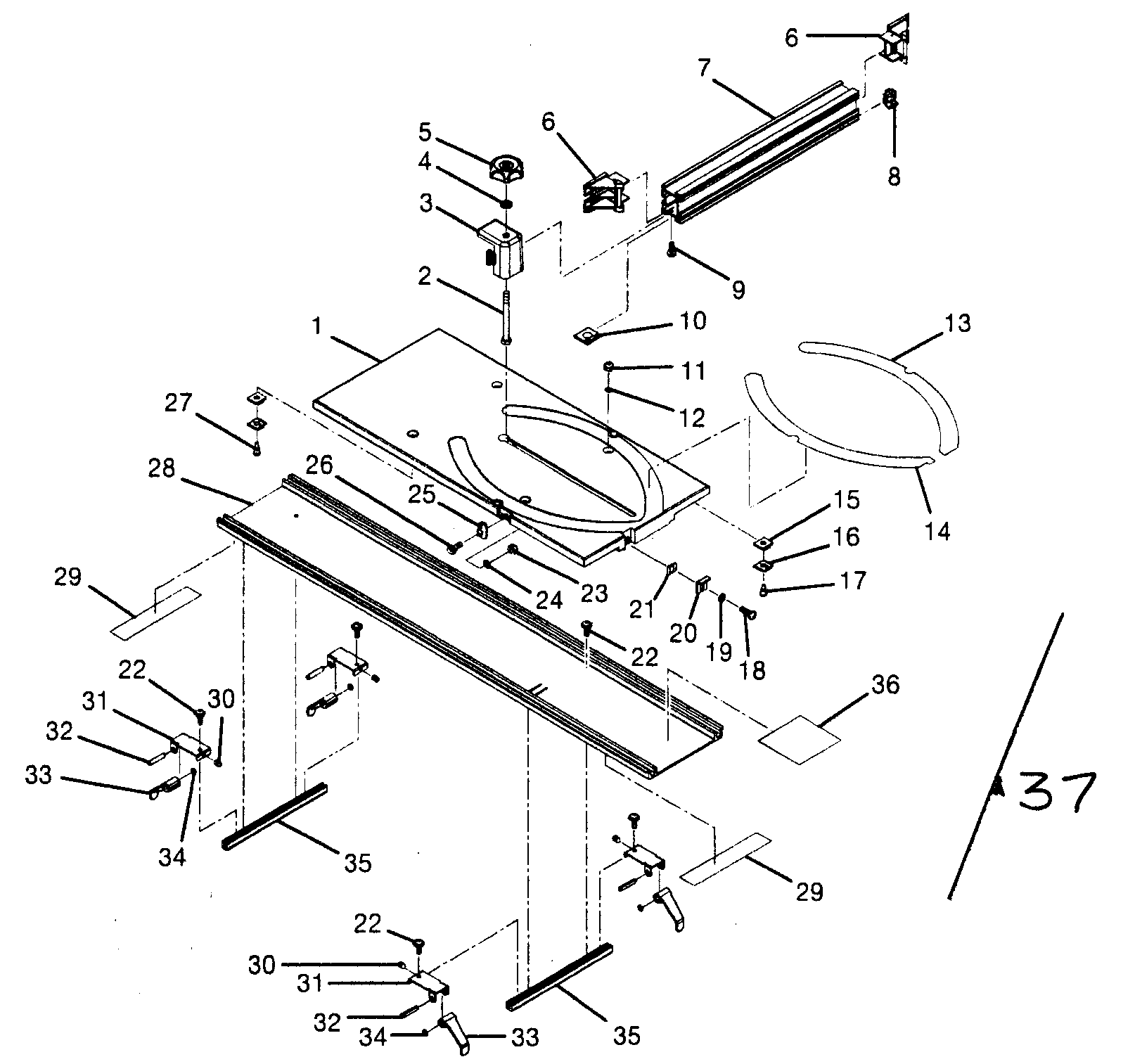 Craftsman 315274130 table assy diagram