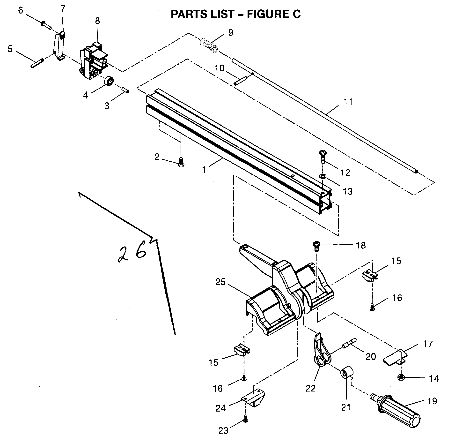 Craftsman 315274130 fence assy diagram