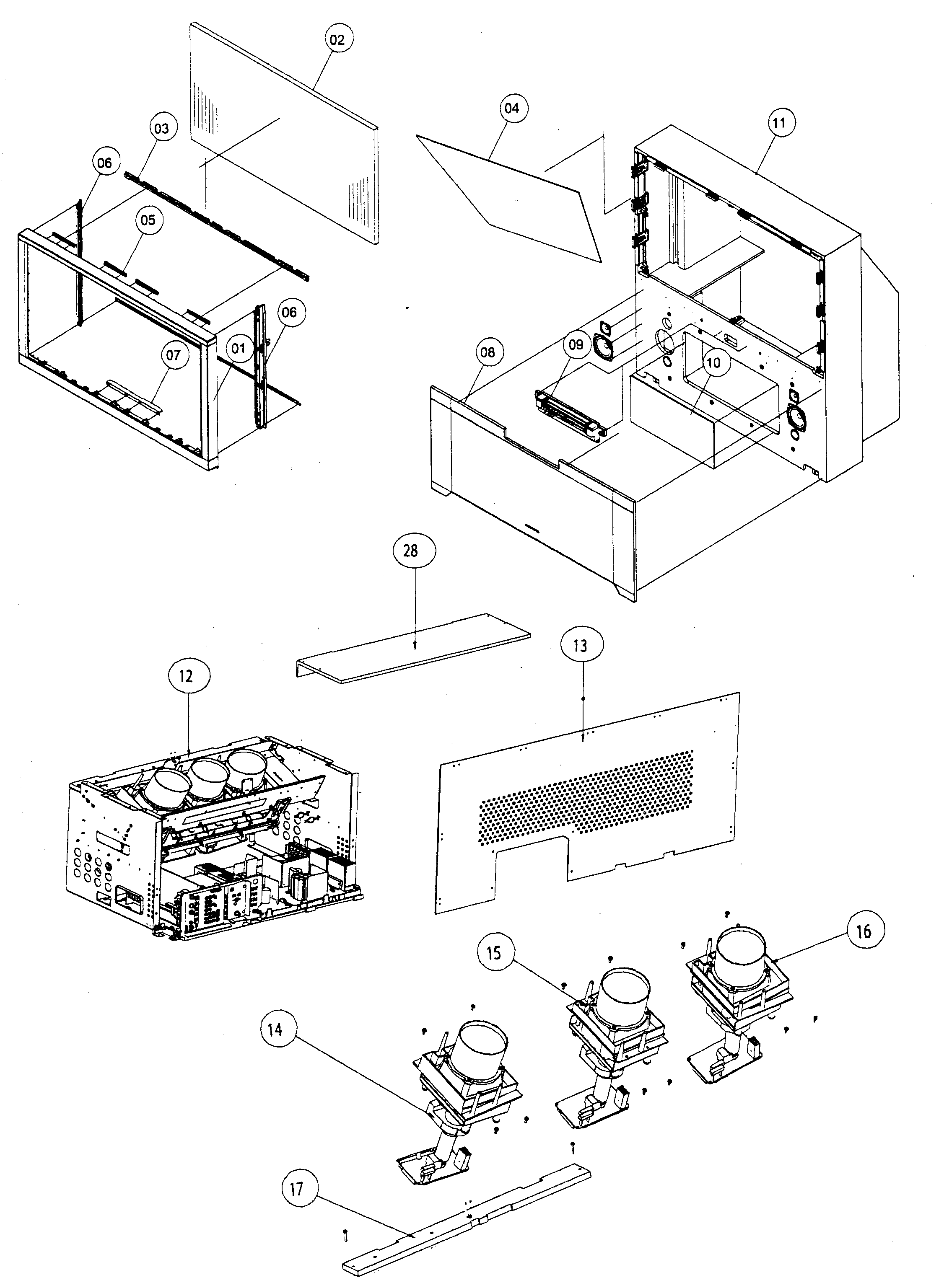Hitachi 51G500S cabinet parts diagram