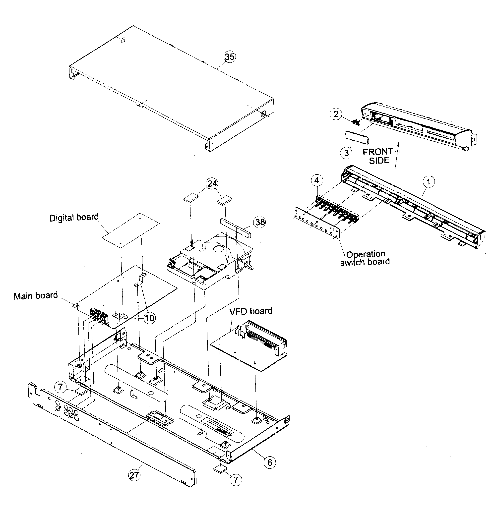 JVC XV-N322S cabinet parts diagram