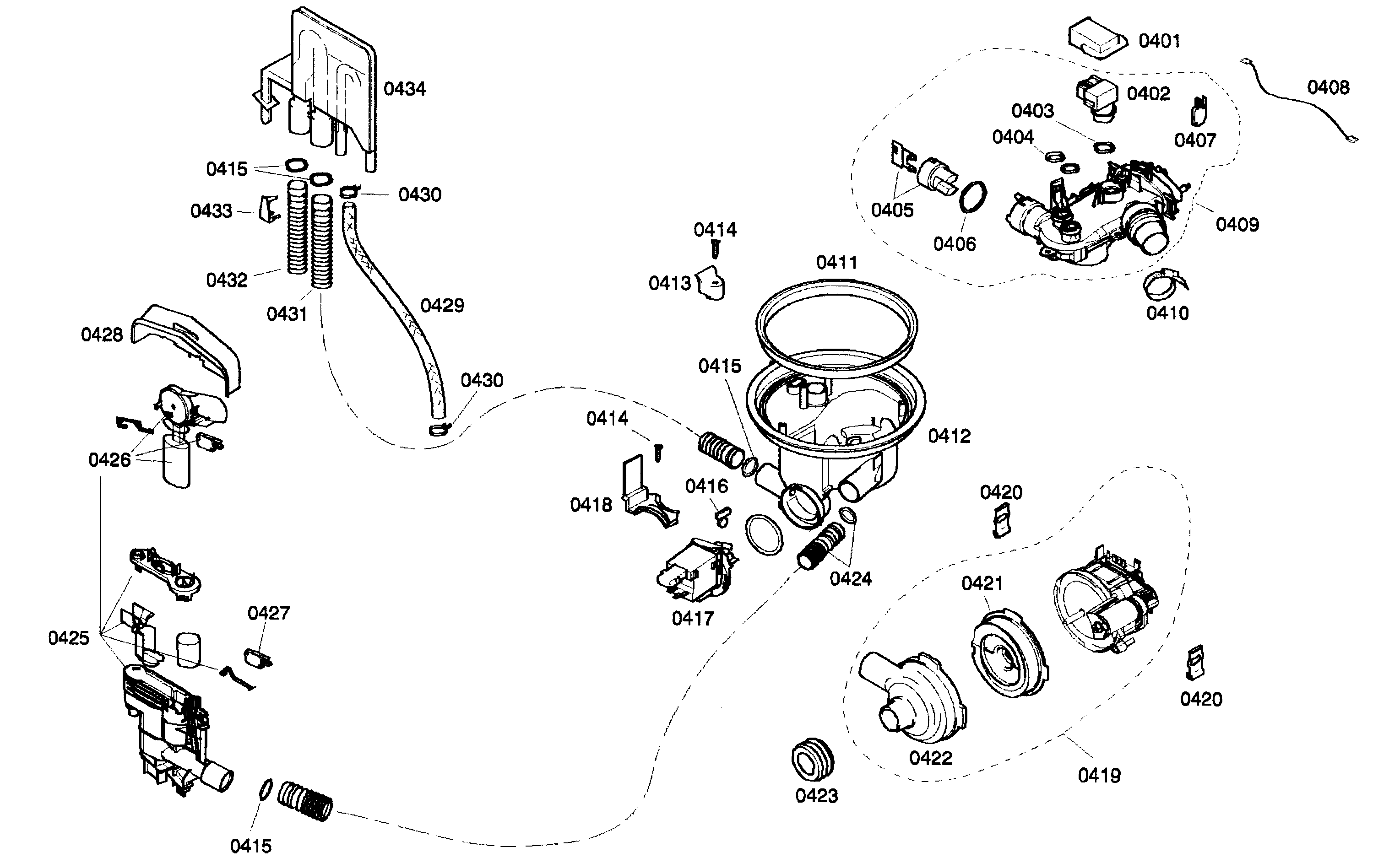 Bosch SHE66C05UC/22 pump assy diagram