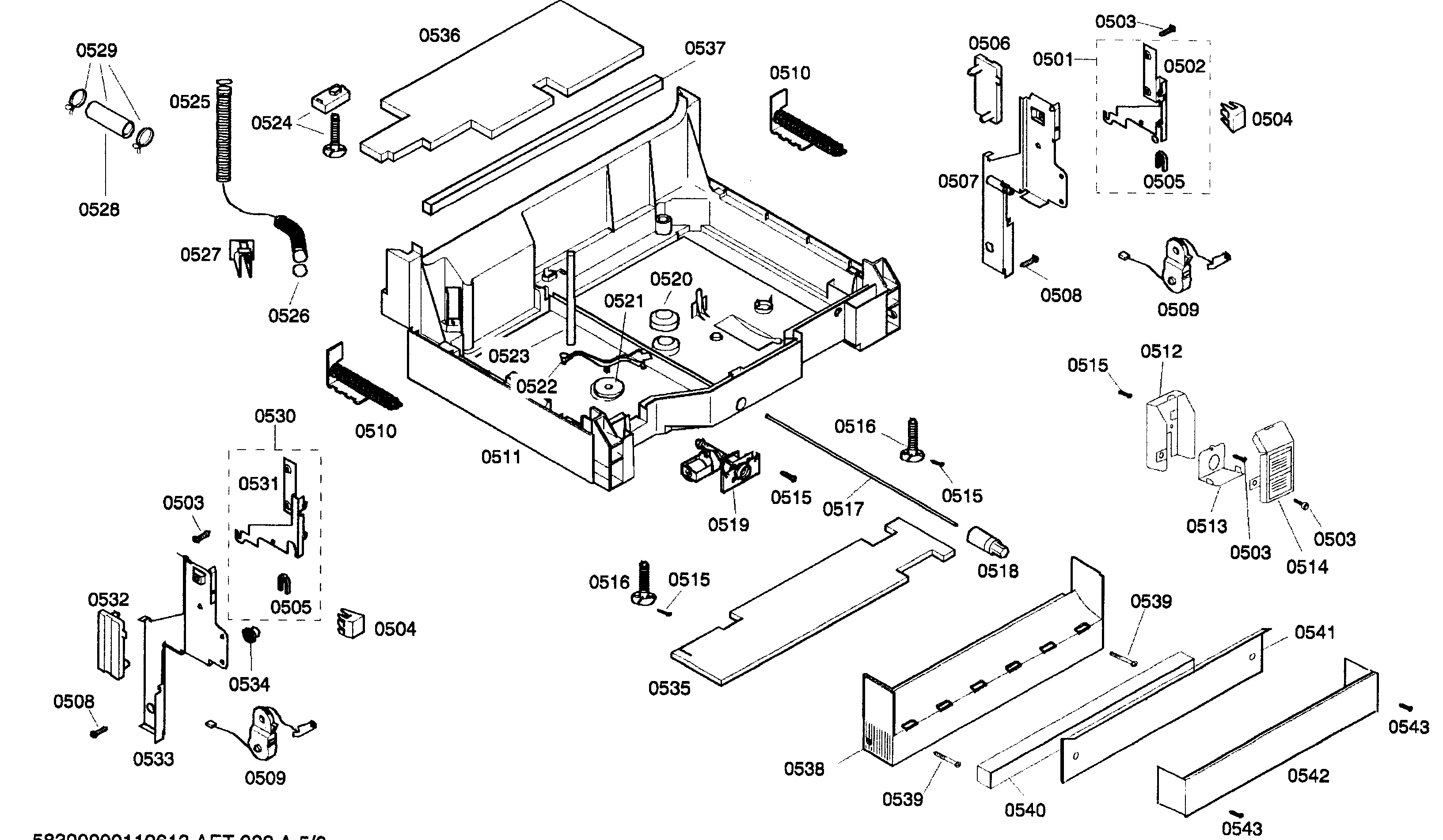 Bosch SHE66C05UC/22 base assy diagram