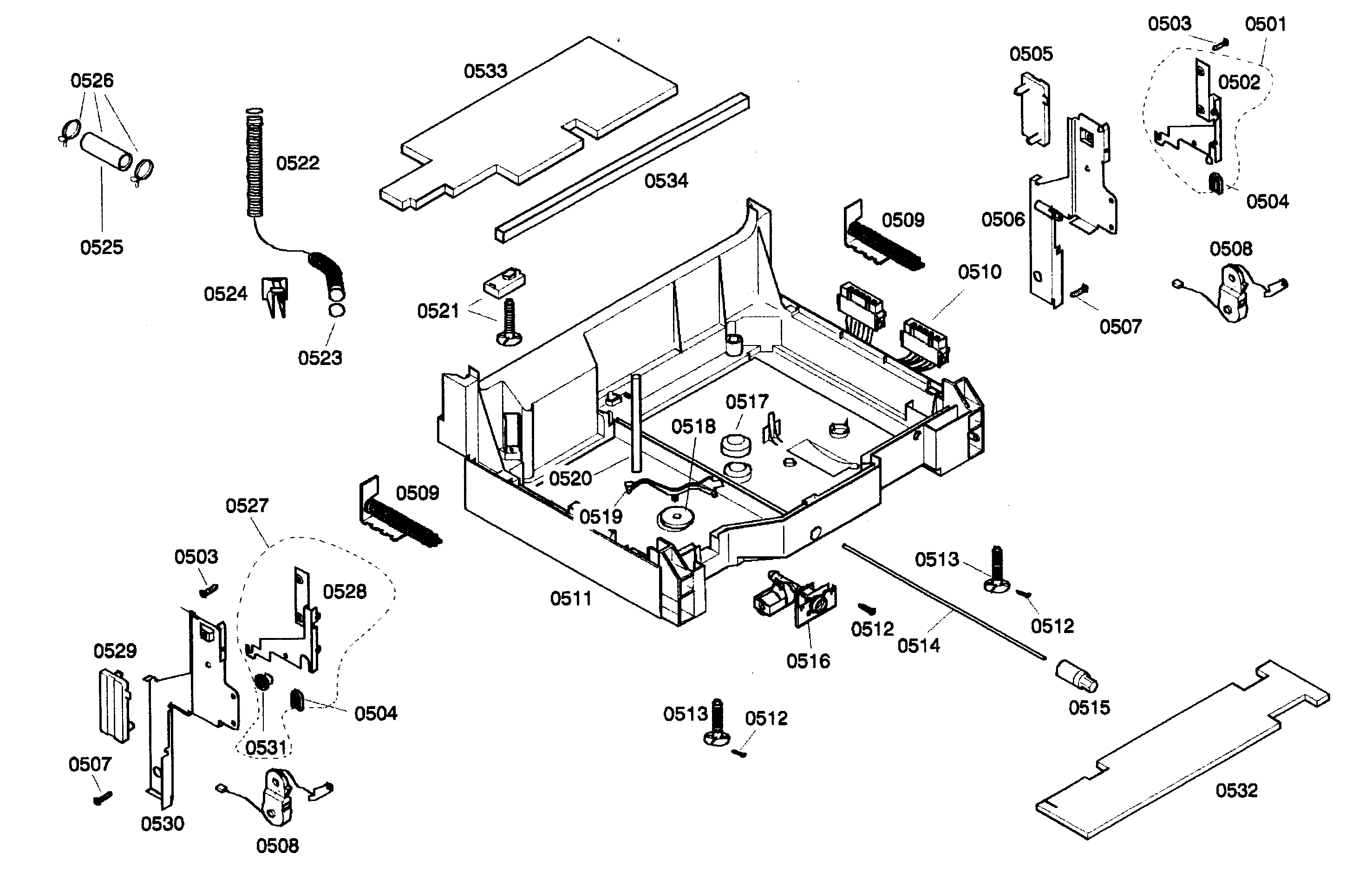 Bosch SHV57C03UC/22 base assy 1 diagram