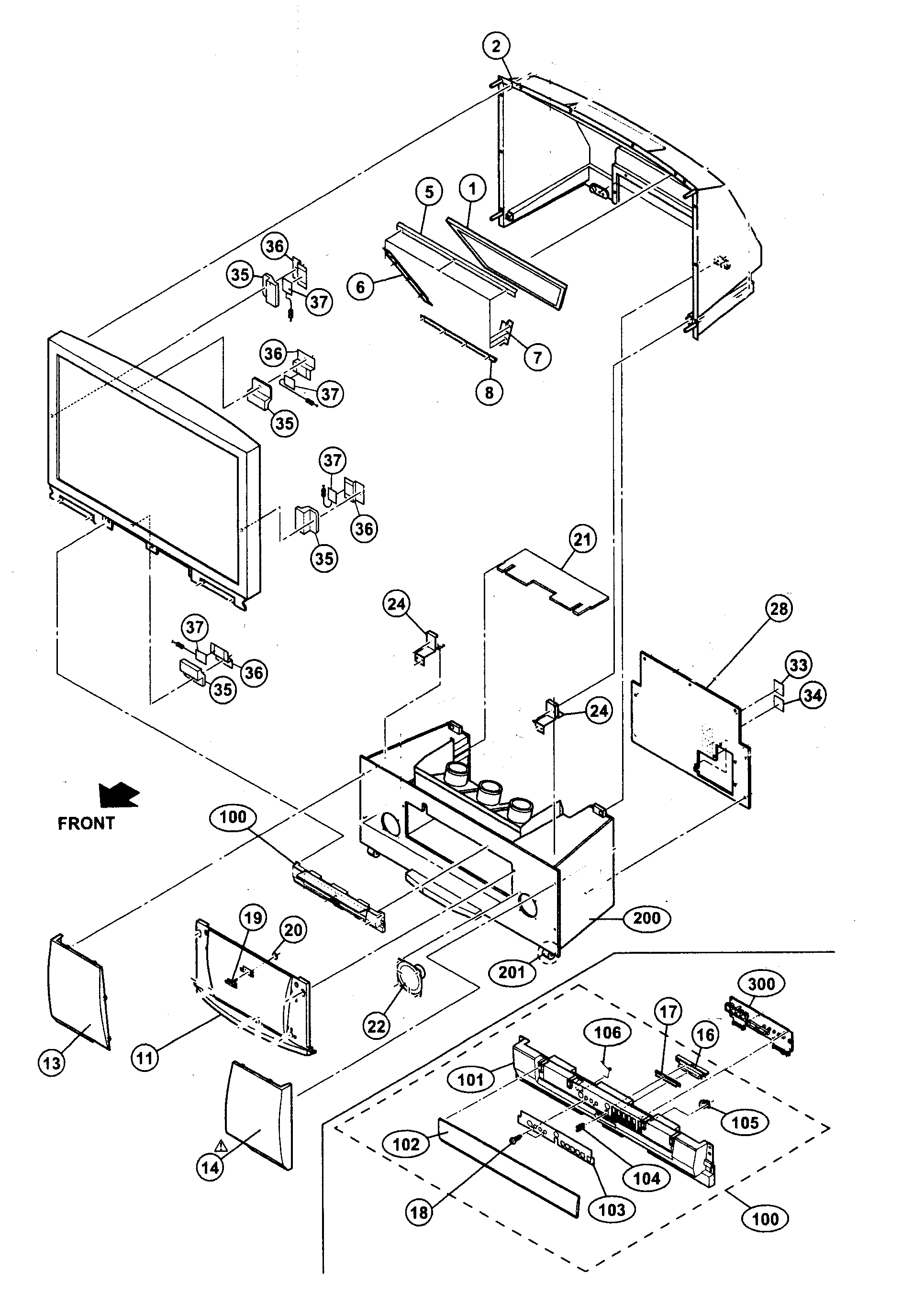 JVC AV-48P786 cabinet parts diagram