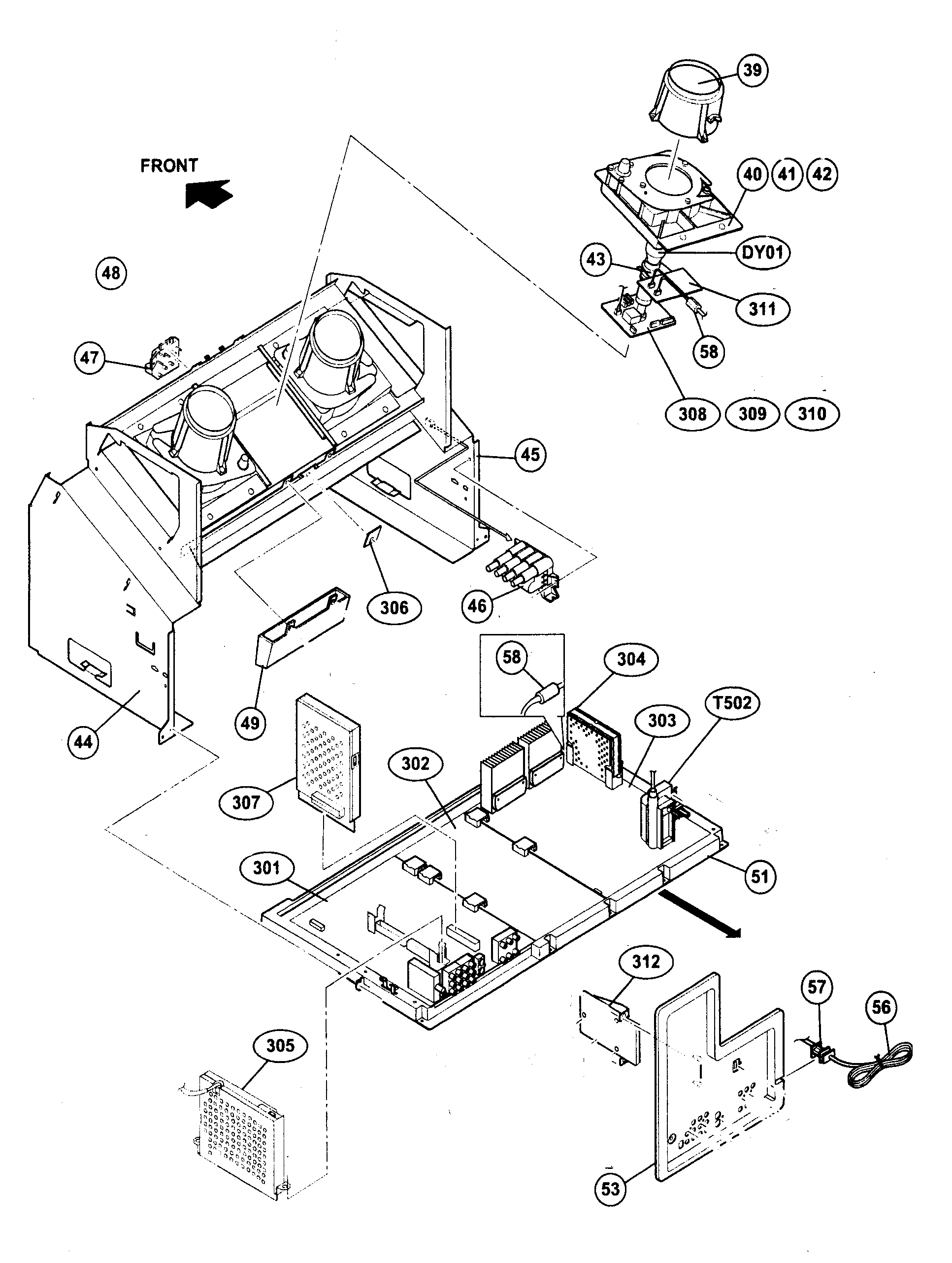 JVC AV-48P786 crt assy diagram