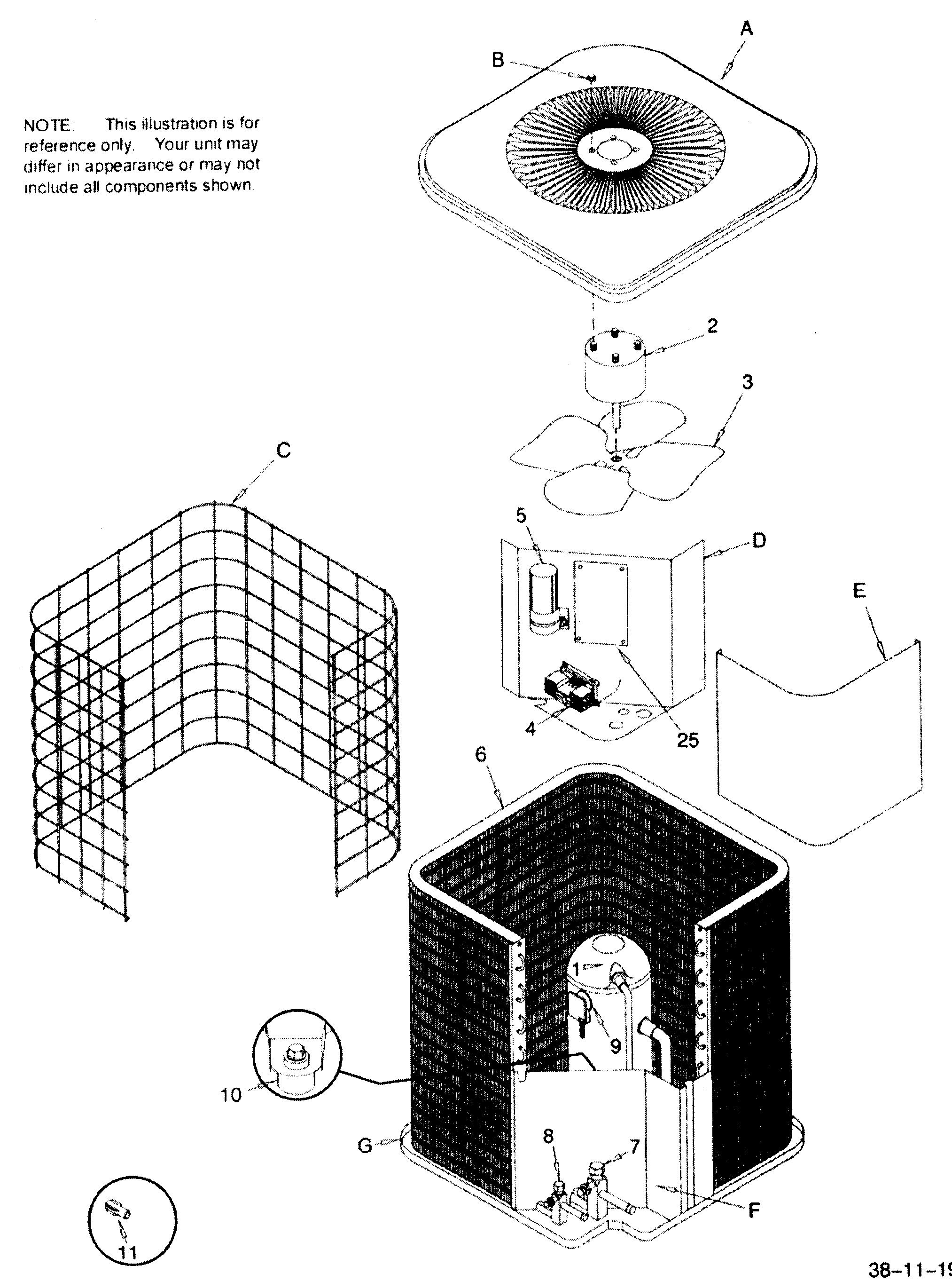ICP A260AKA1 cabinet parts diagram