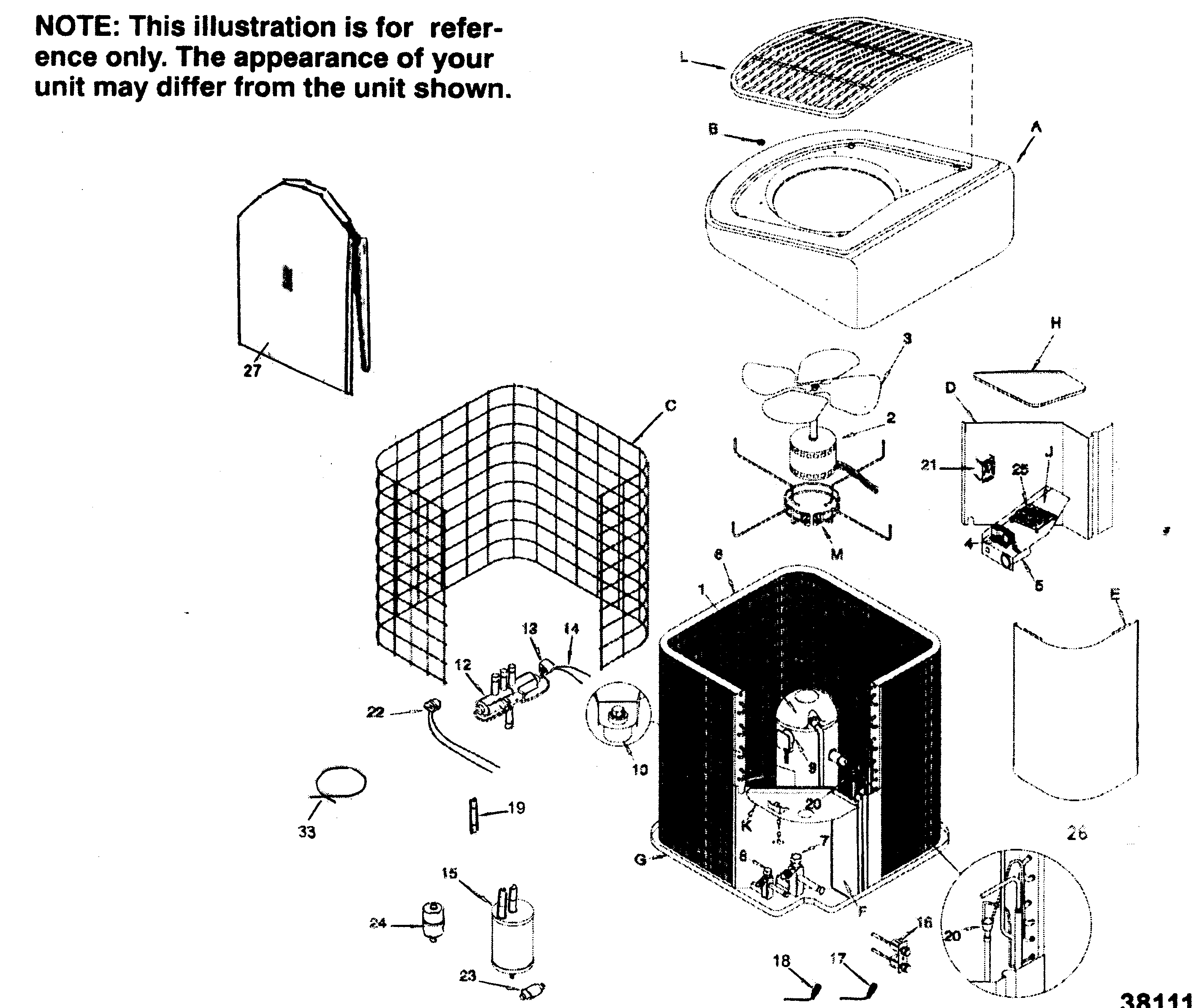 ICP TXH224AKC1 cabinet parts diagram