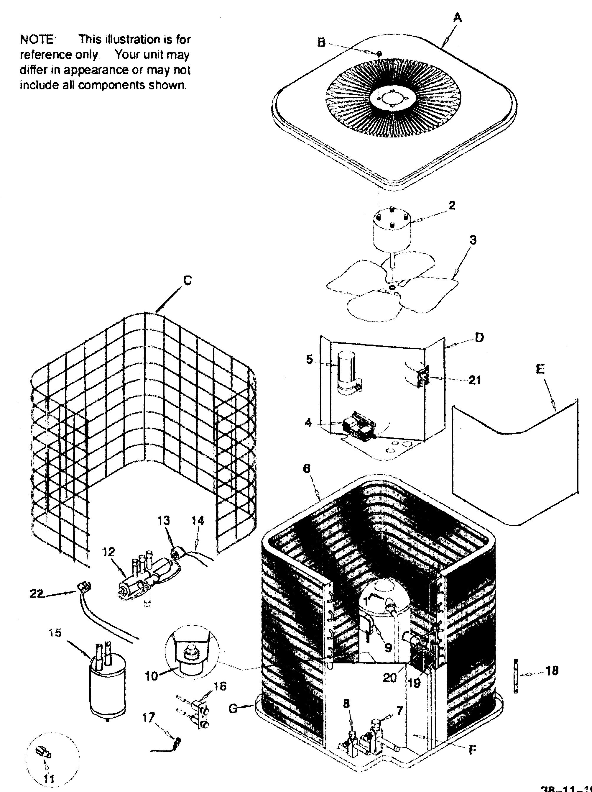 ICP H224AKA1 cabinet parts diagram
