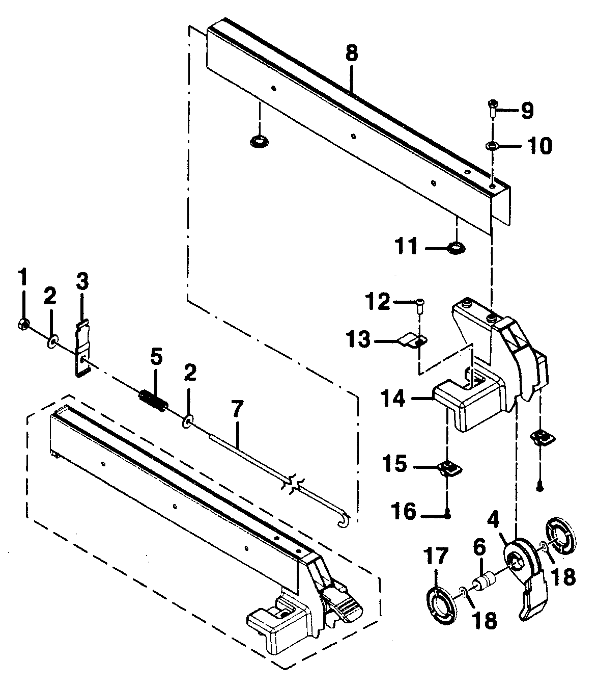 Craftsman 315218060 rip fence assy diagram
