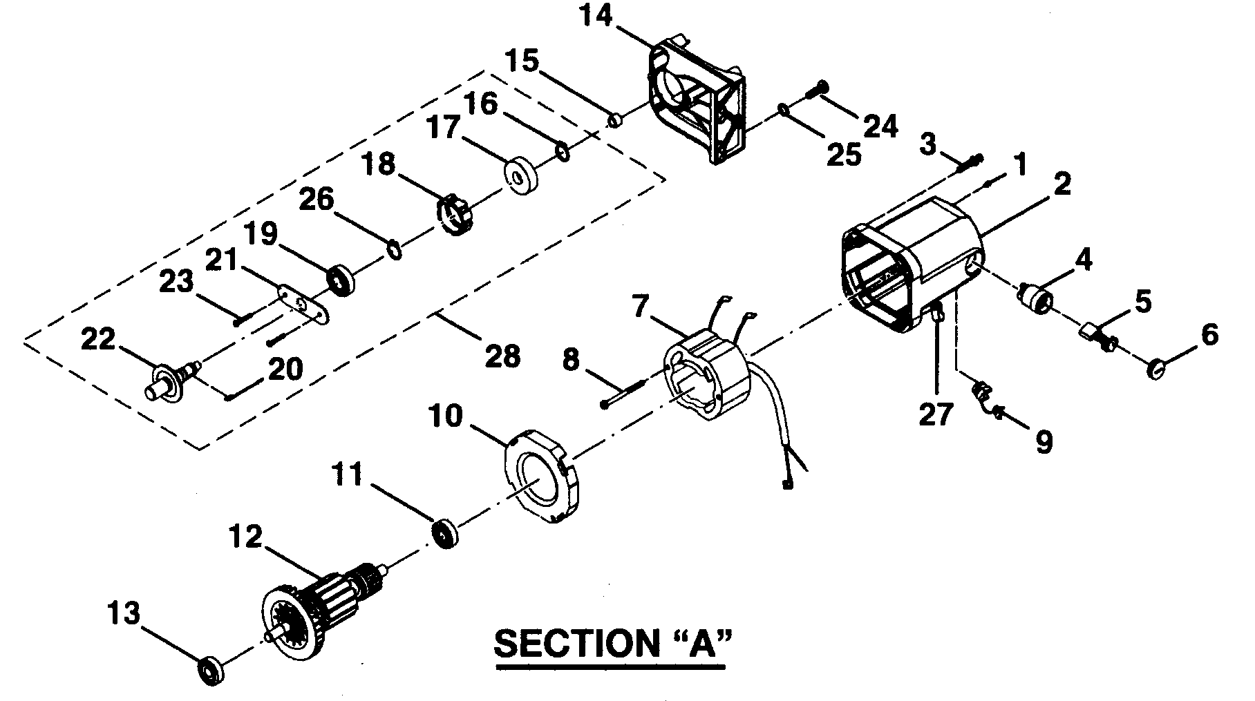 Craftsman 315218060 motor assy diagram