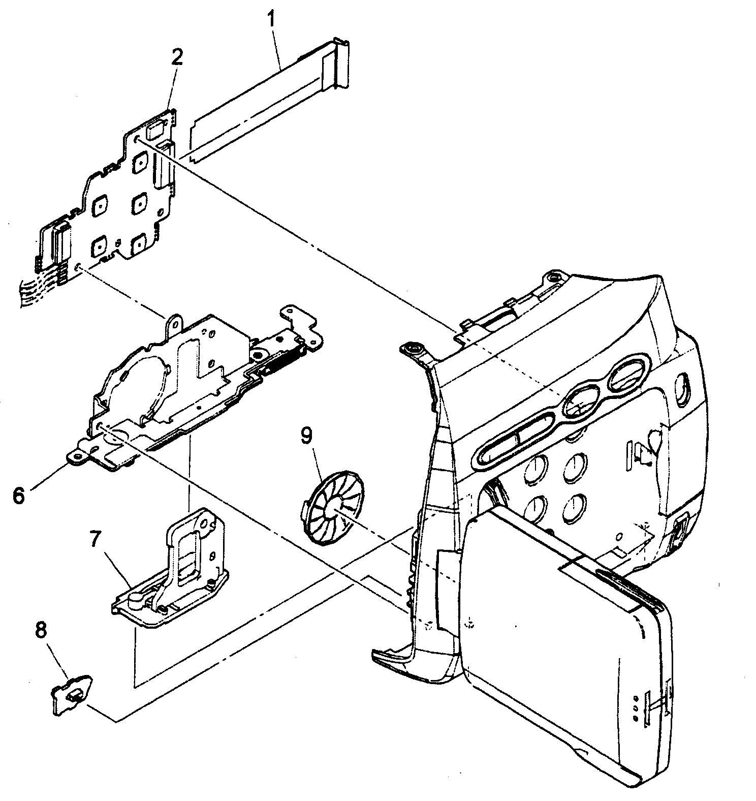 Canon ZR300A right cover unit 1 diagram