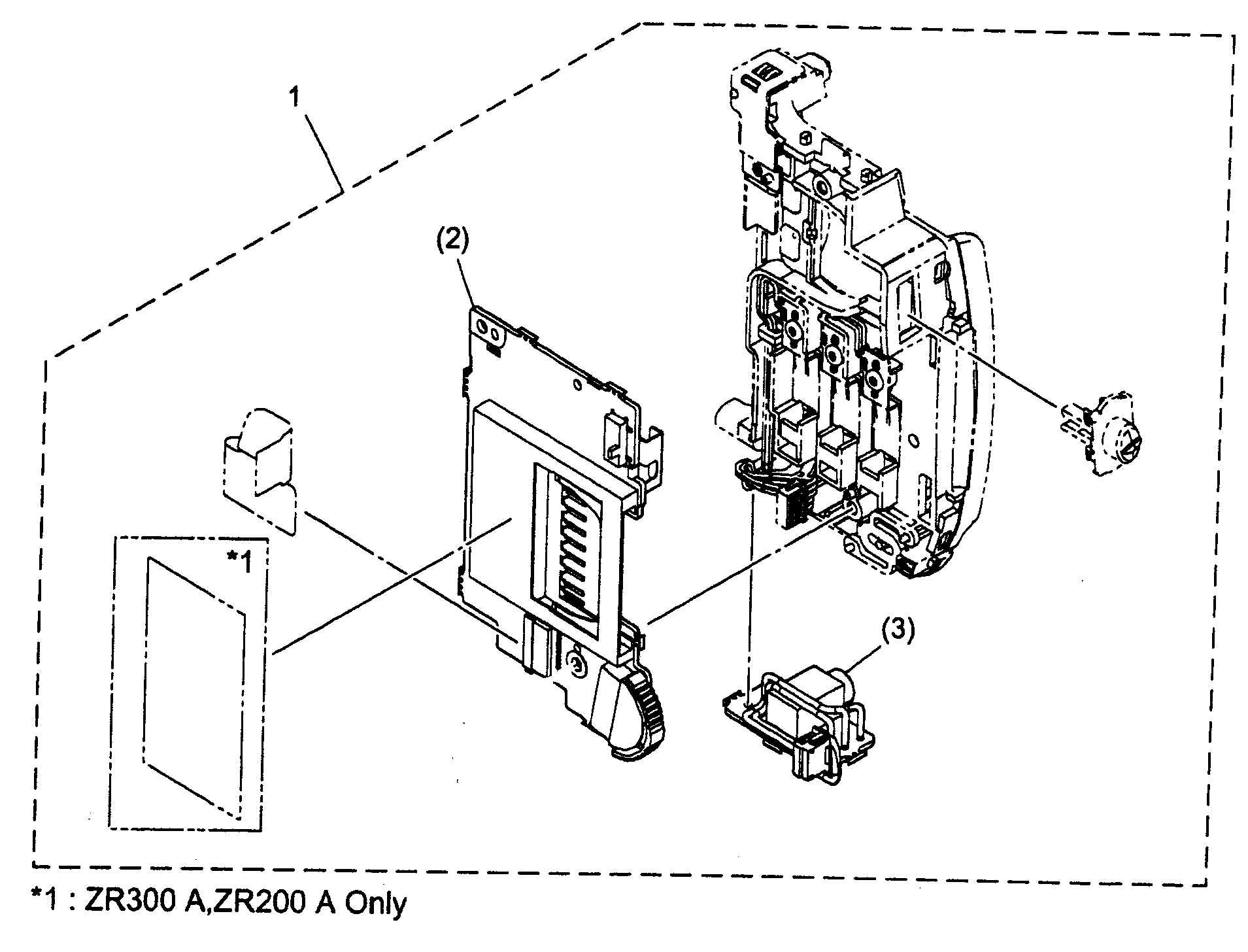 Canon ZR300A rear cover unit diagram
