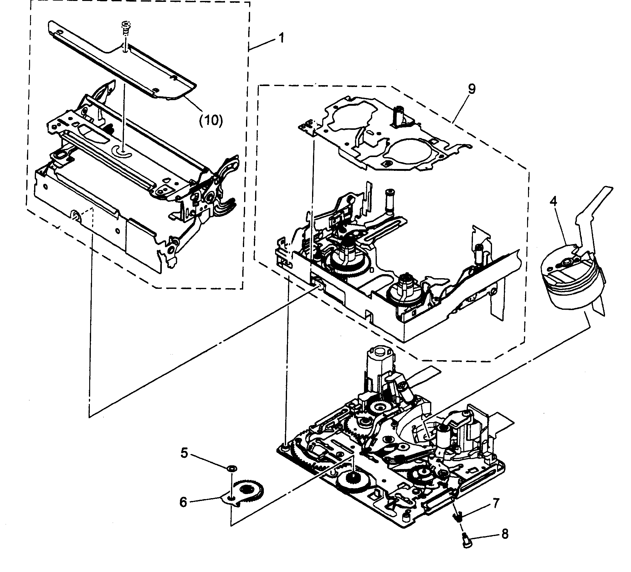 Canon ZR300A mechanial chassis diagram